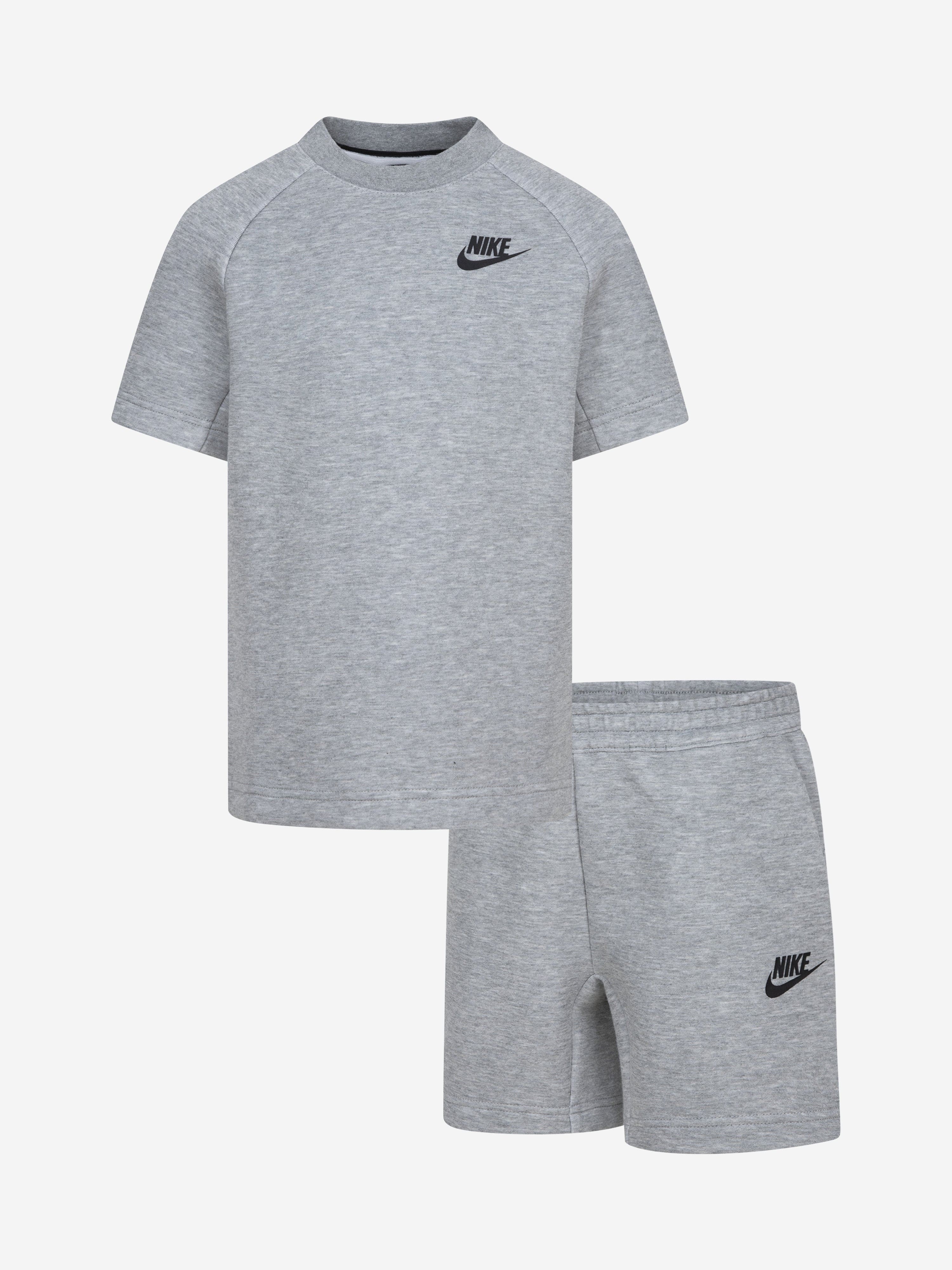 Nike Nike Kids Tech Fleece T-Shirt and Shorts Set in Grey