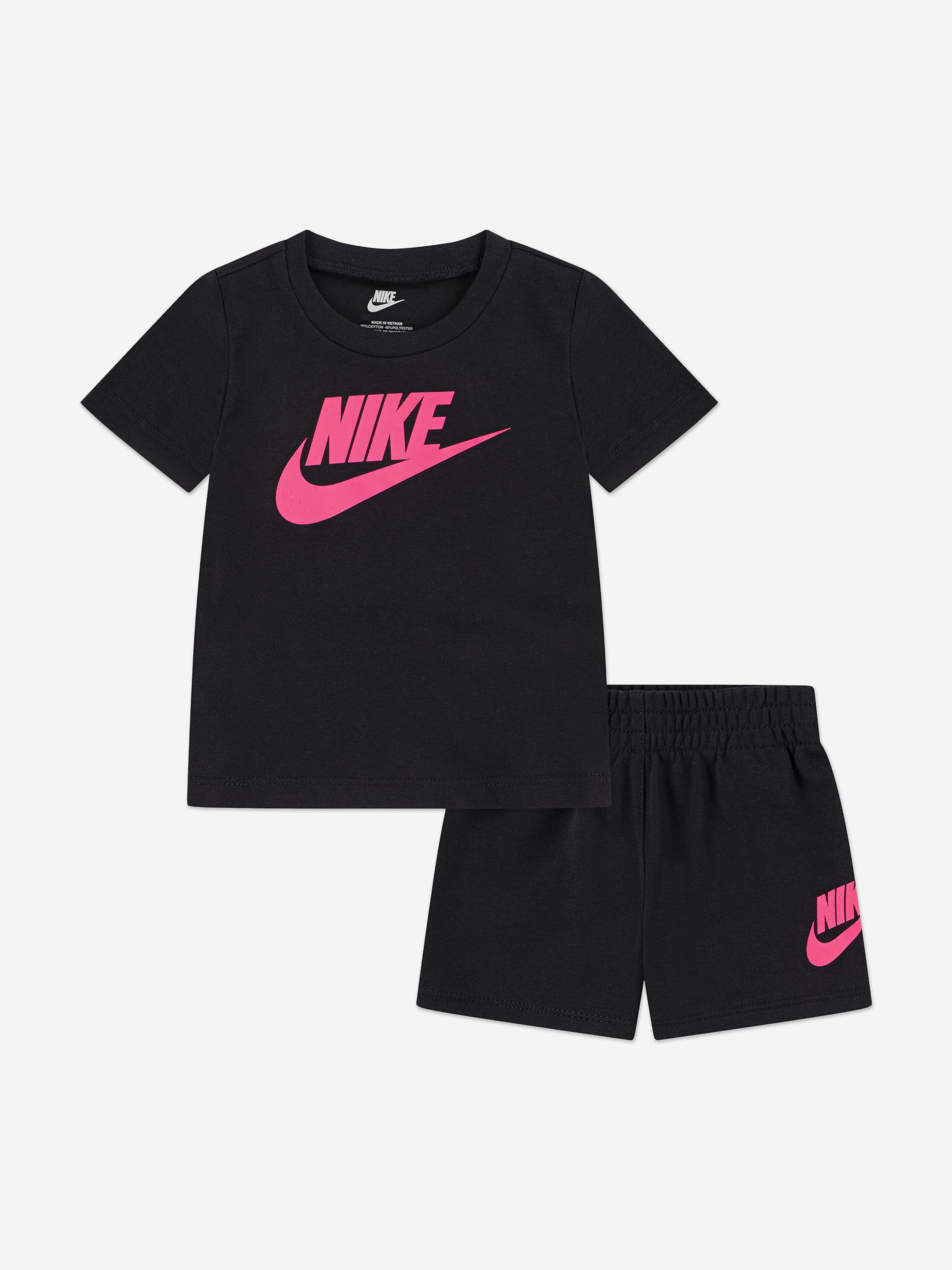 nike dress shorts Nike Kids Club T-Shirt and Shorts Set in Black