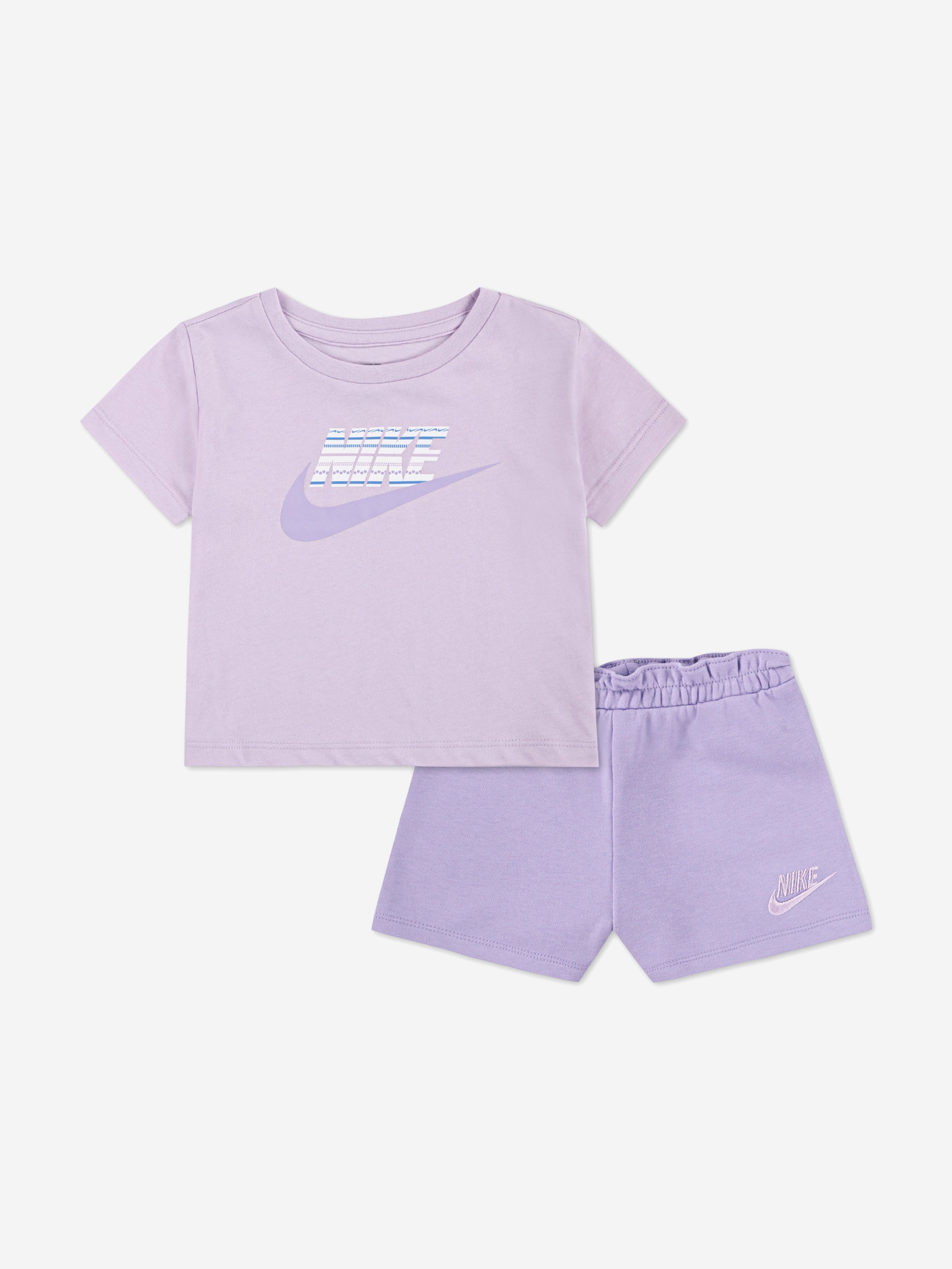 purple nike short set