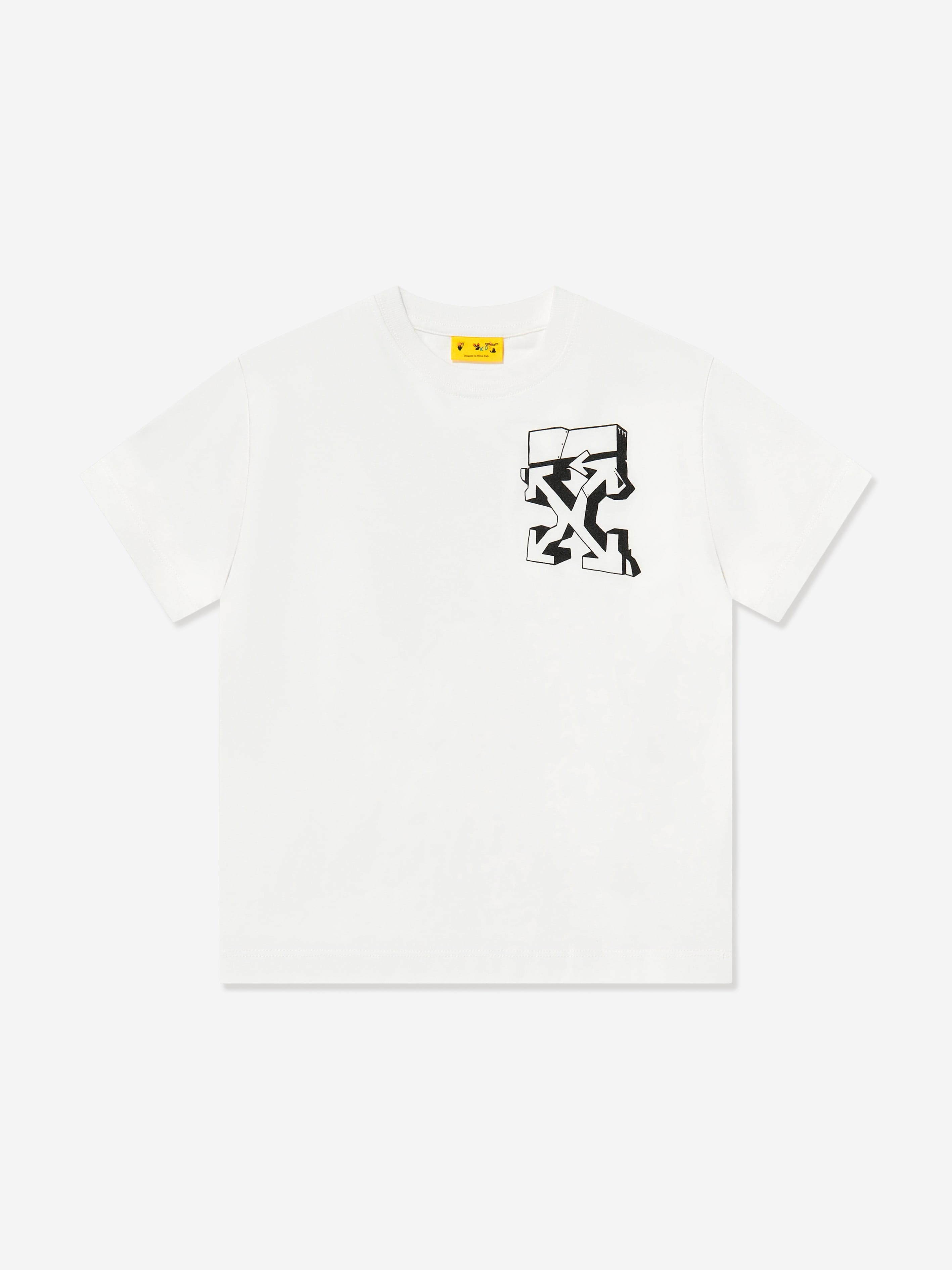 Off-White Kids Graffiti Logo T-Shirt in White | Childsplay Clothing