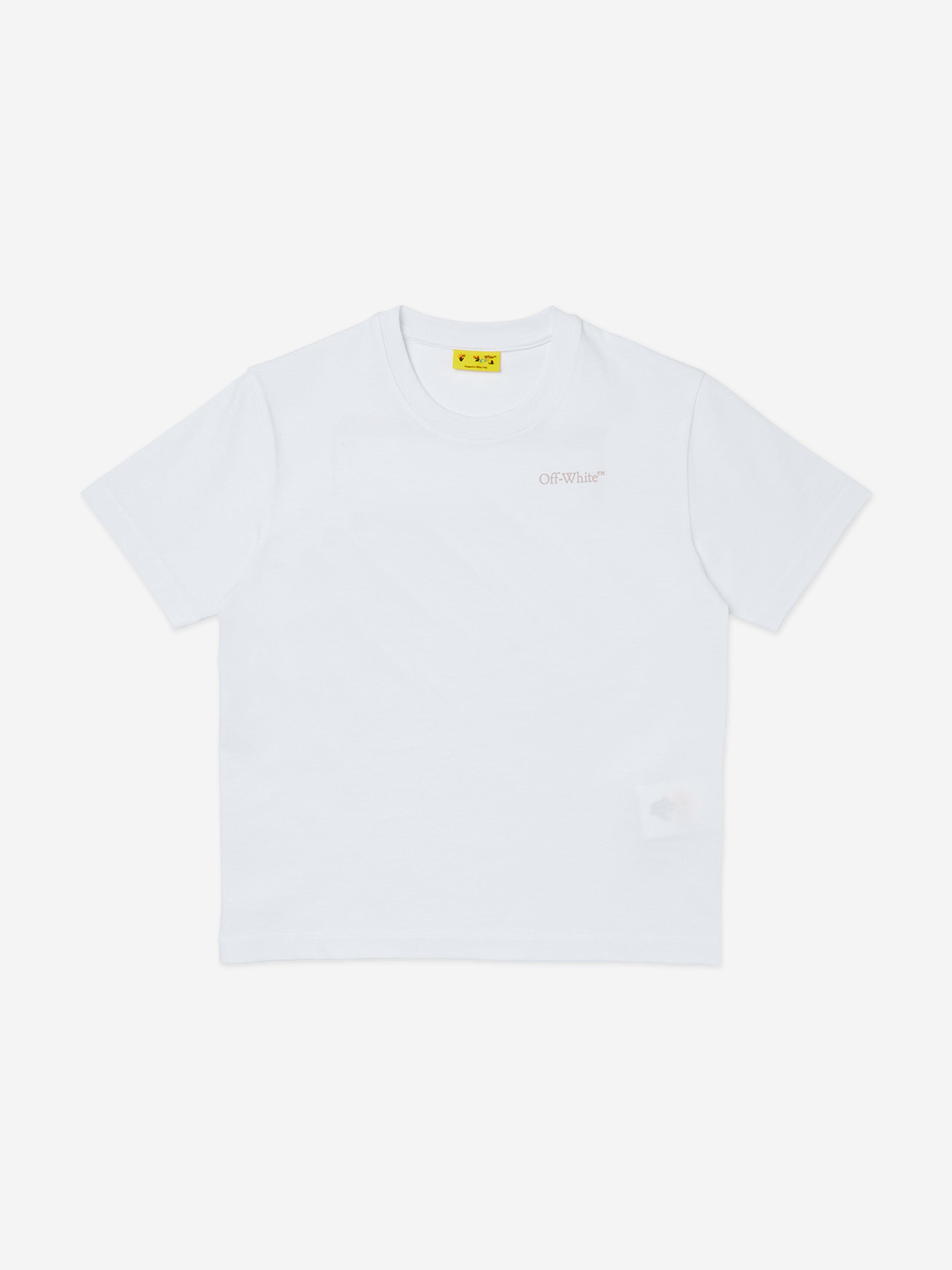 Off-White Girls Scribble Diag T-Shirt in White | Childsplay Clothing