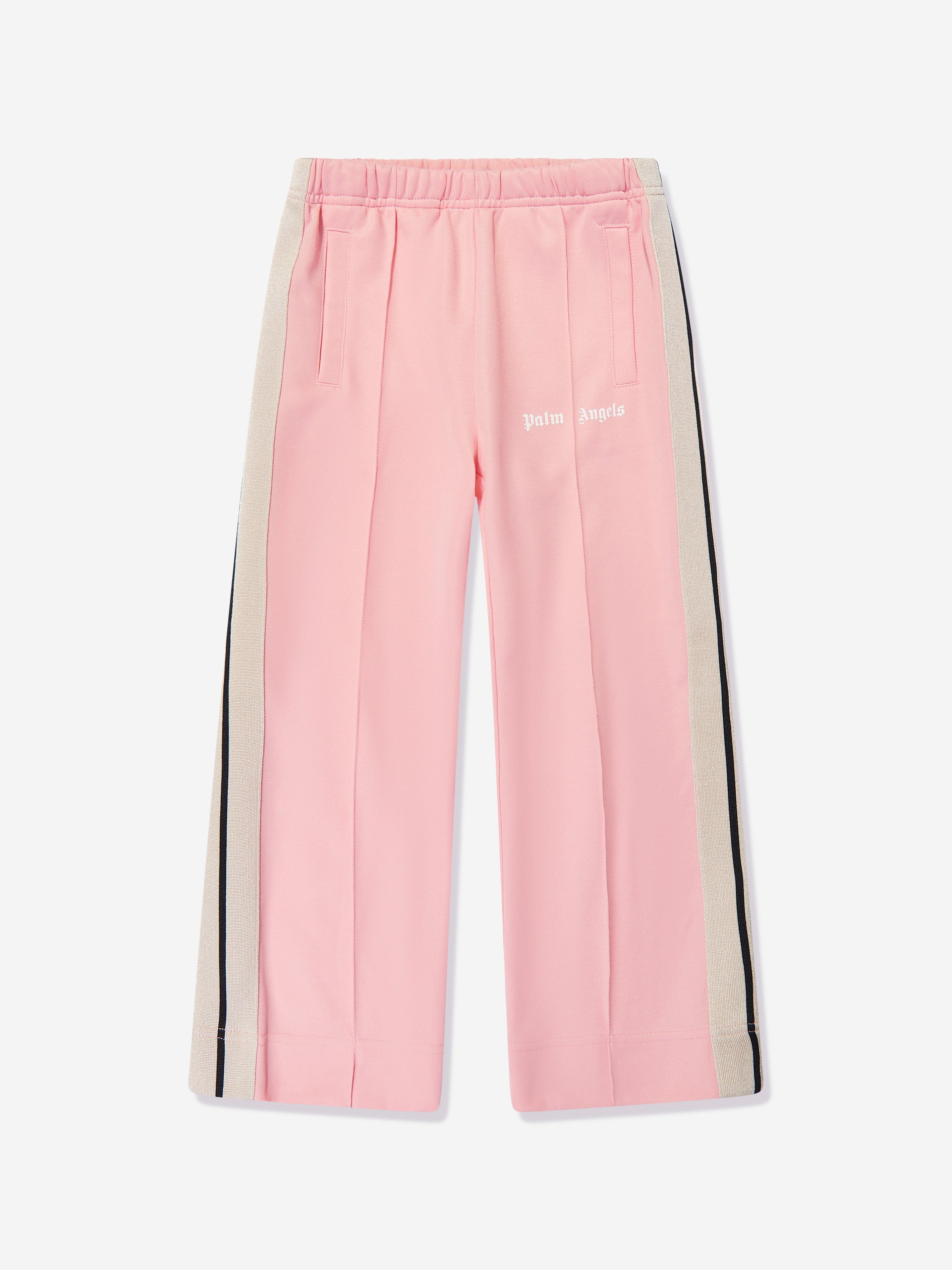 Palm Angels Palm Angels Girls Wide Leg Track Pants in Pink
