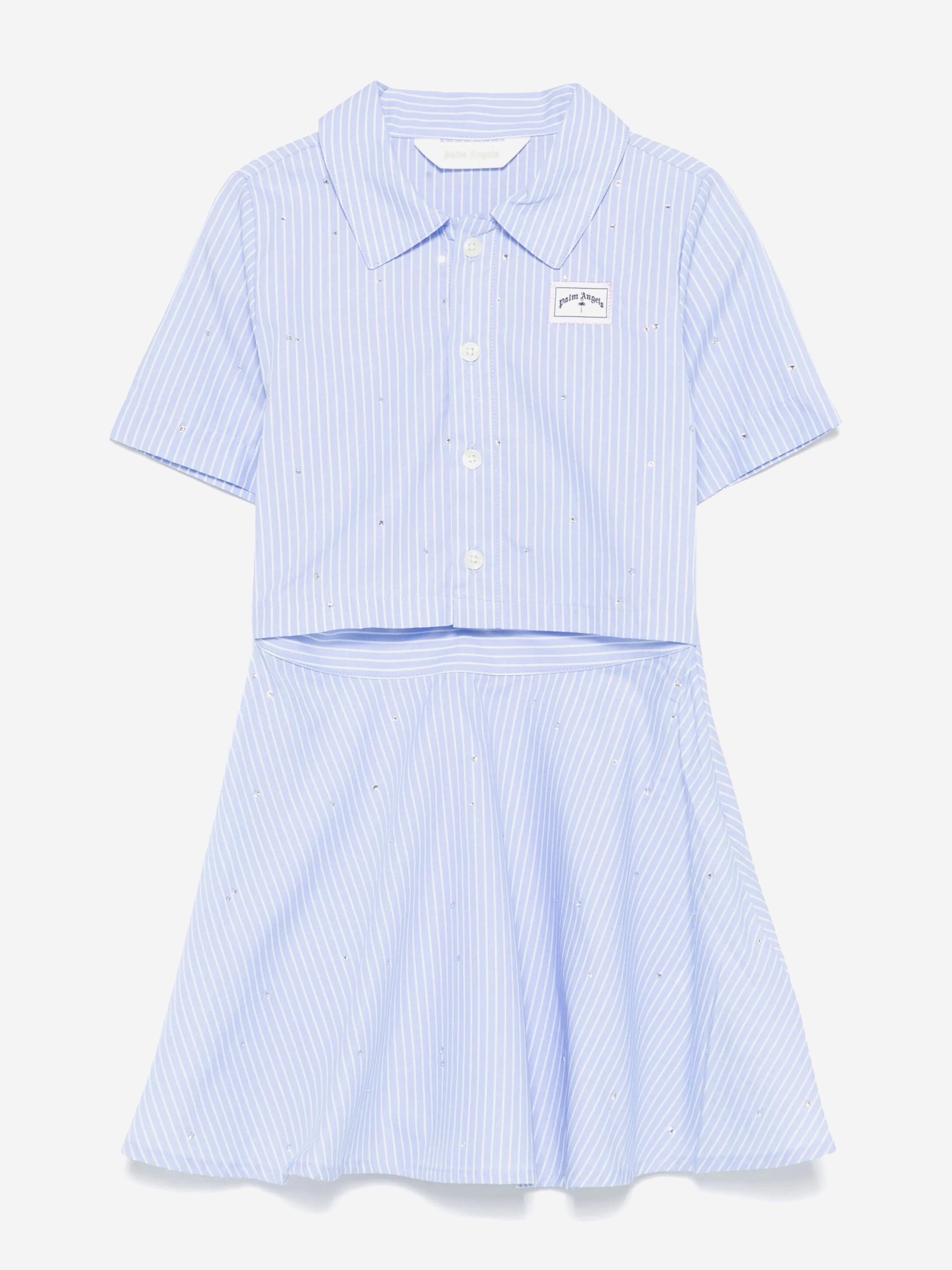 palm angels shirt dress Palm Angels Classic Overlogo Tee Dress Kids Black White