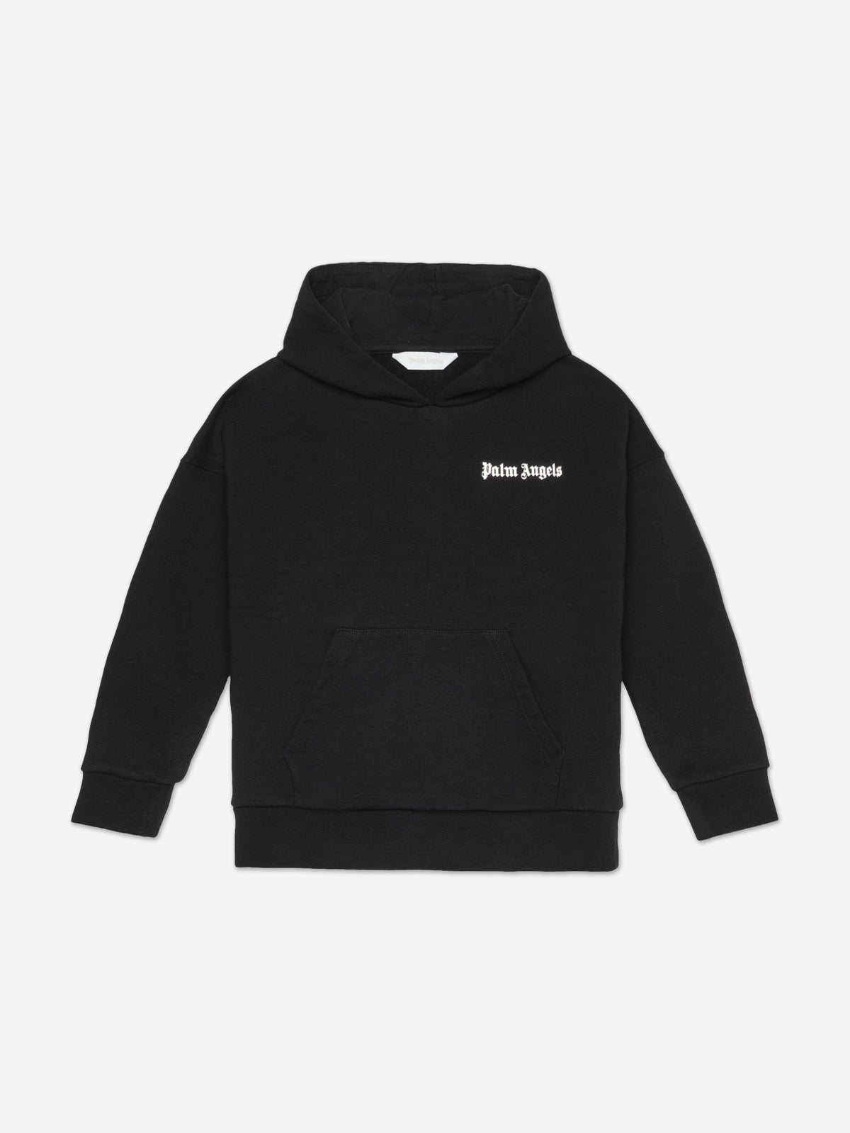 Palm Angels Boys Overlogo Oversize Fit Hoodie in Black 
