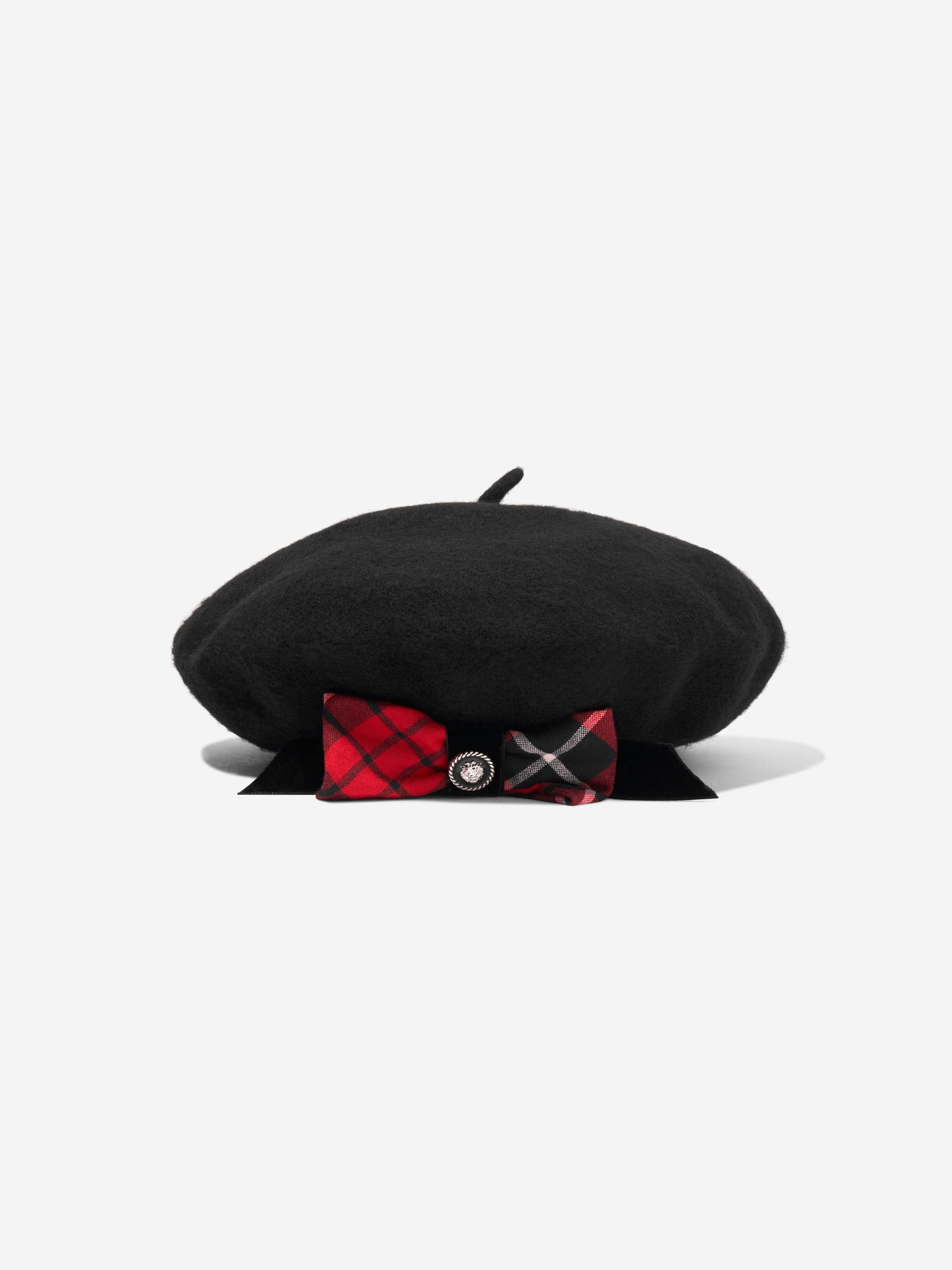 Girls Wool Bow Beret in Black Childsplay Clothing