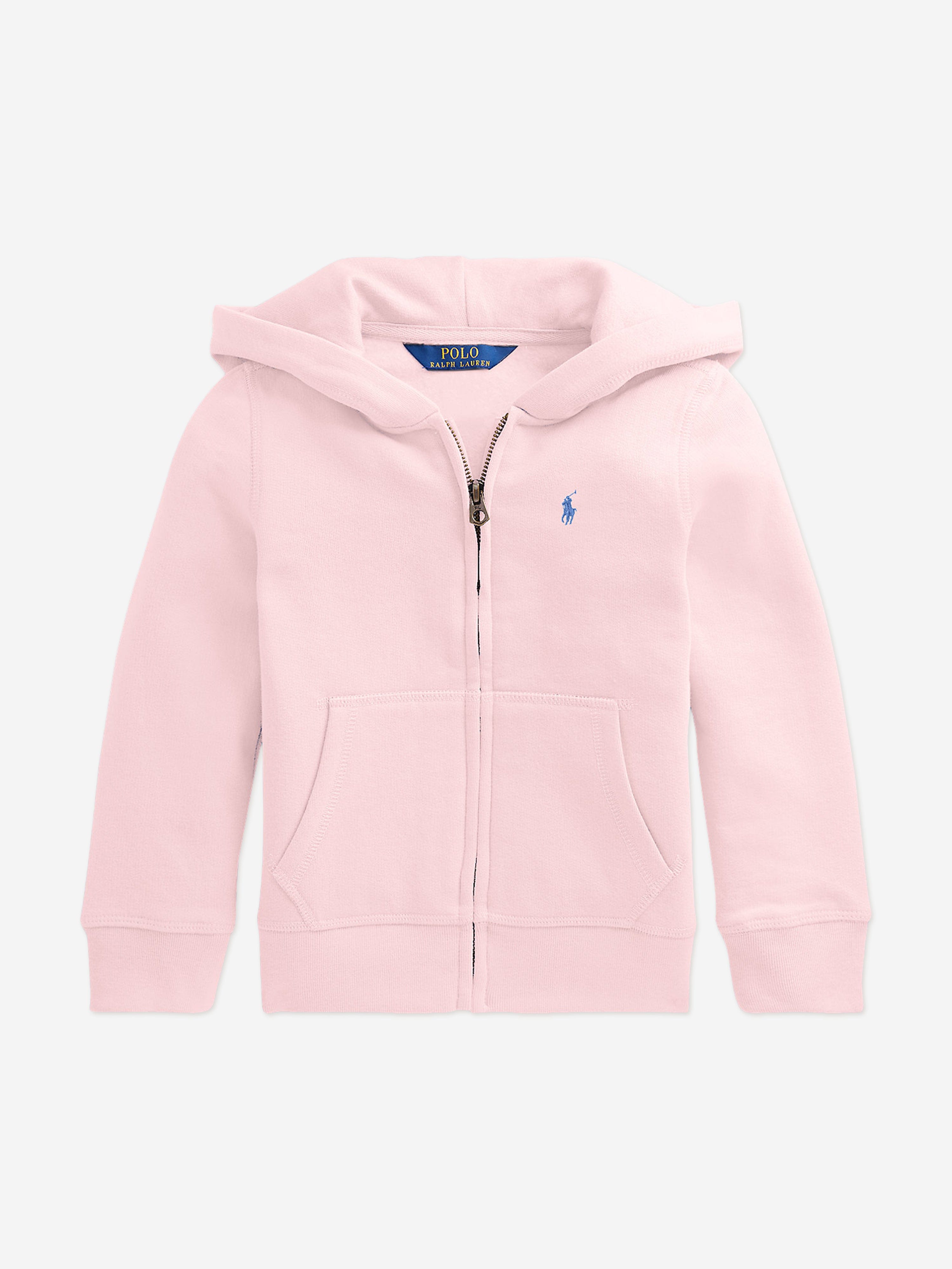 Ralph Lauren Girls Logo Zip Up Top in Pink | Childsplay Clothing