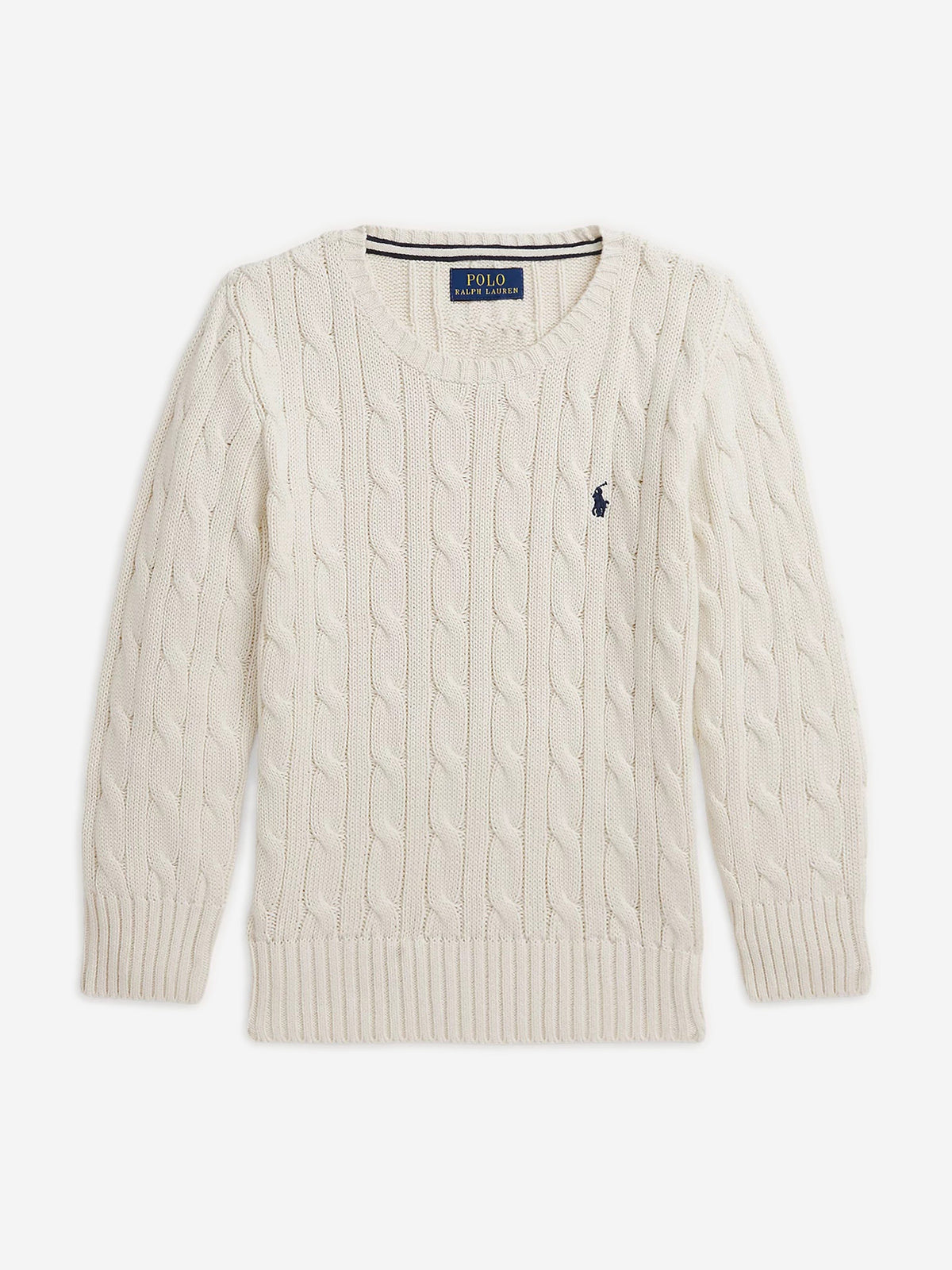 Ralph Lauren Boys Cable Knit Jumper in Ivory | Childsplay Clothing