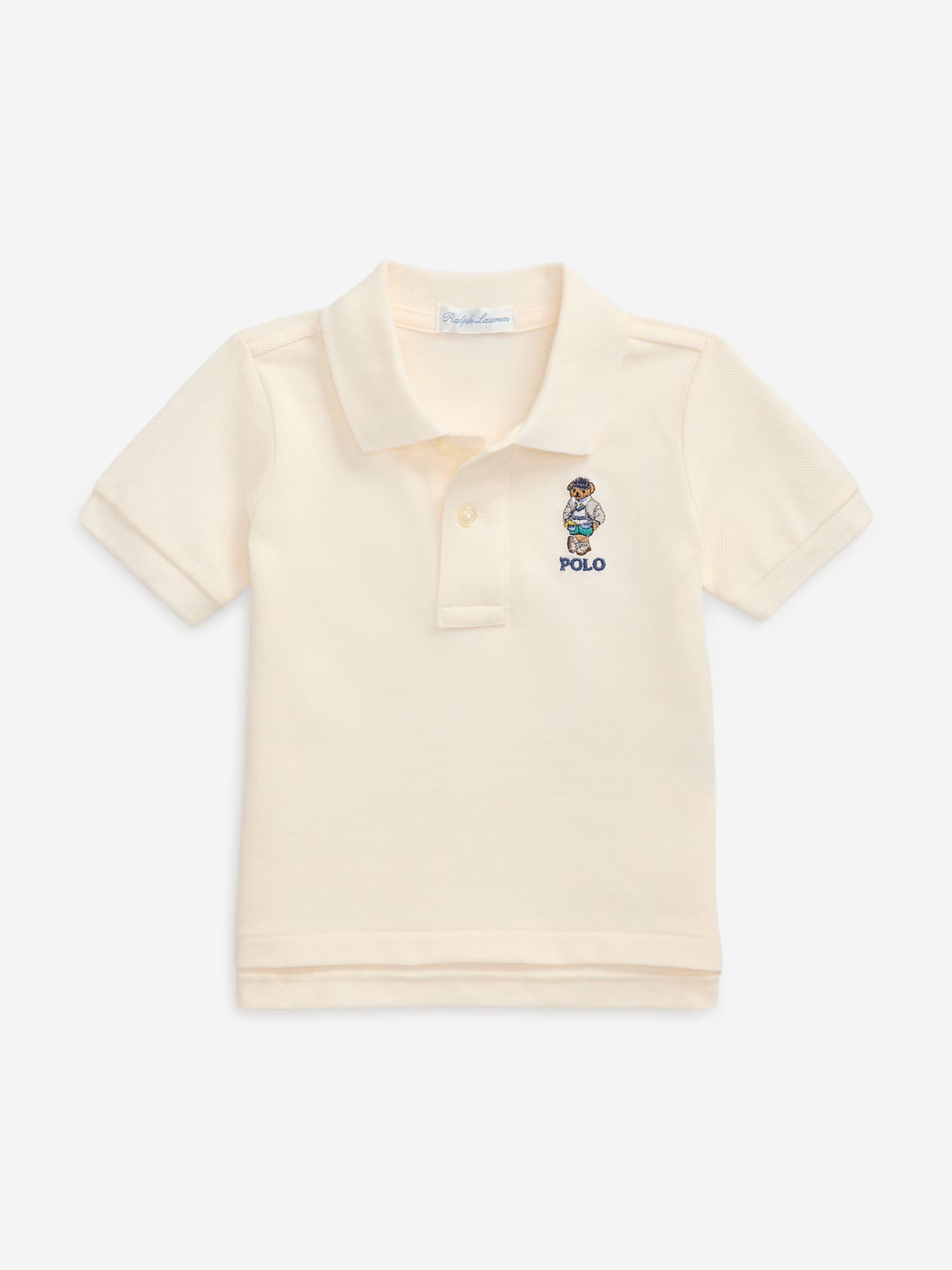 Ralph Lauren Kids Ralph Lauren Baby Boys Bear Polo Shirt in Ivory
