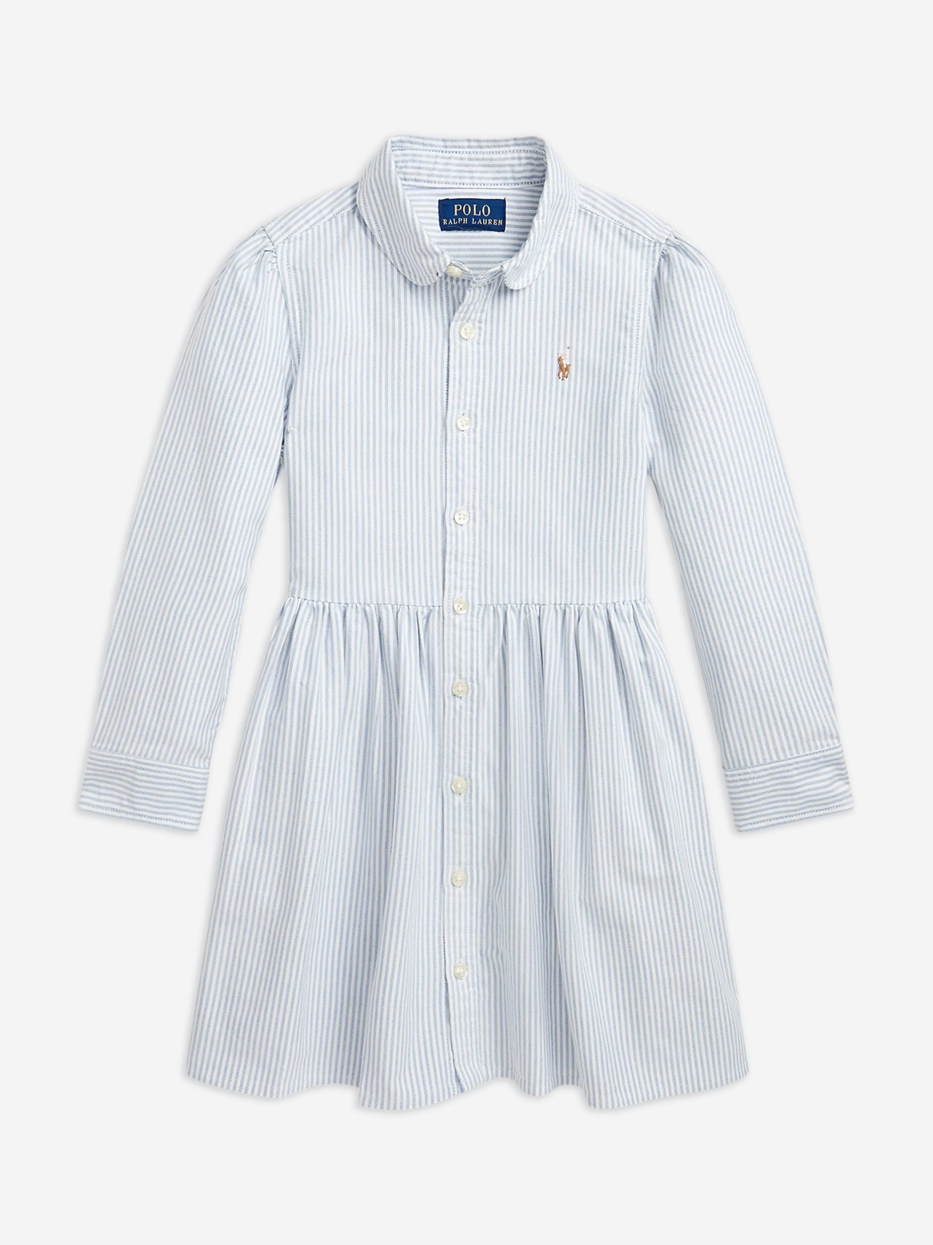 Ralph Lauren-Girls Blue Striped Shirt Dress