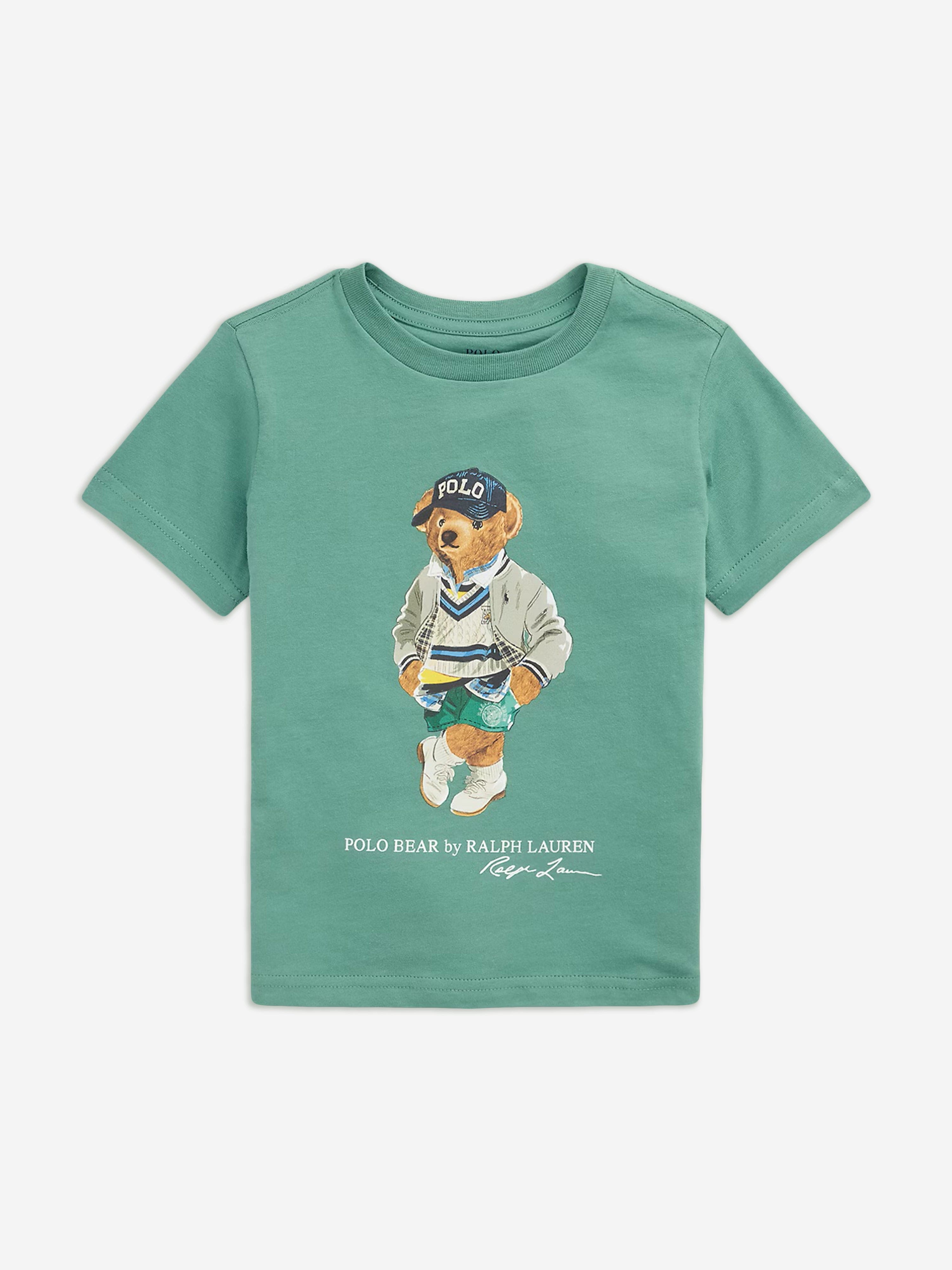 Ralph Lauren Boys Polo Bear T-Shirt in Green | Childsplay Clothing