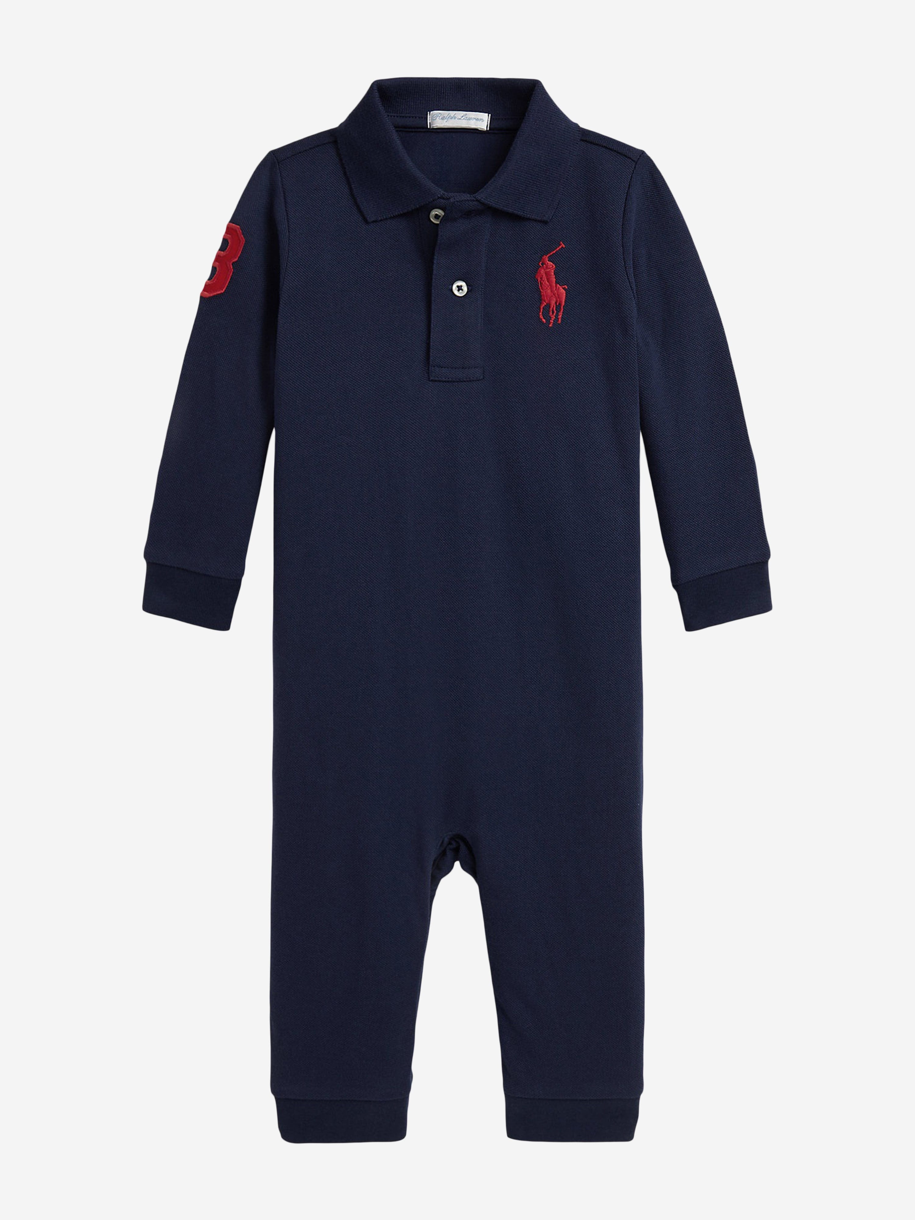 Ralph Lauren Baby Boys Polo Romper in Navy - Main Image