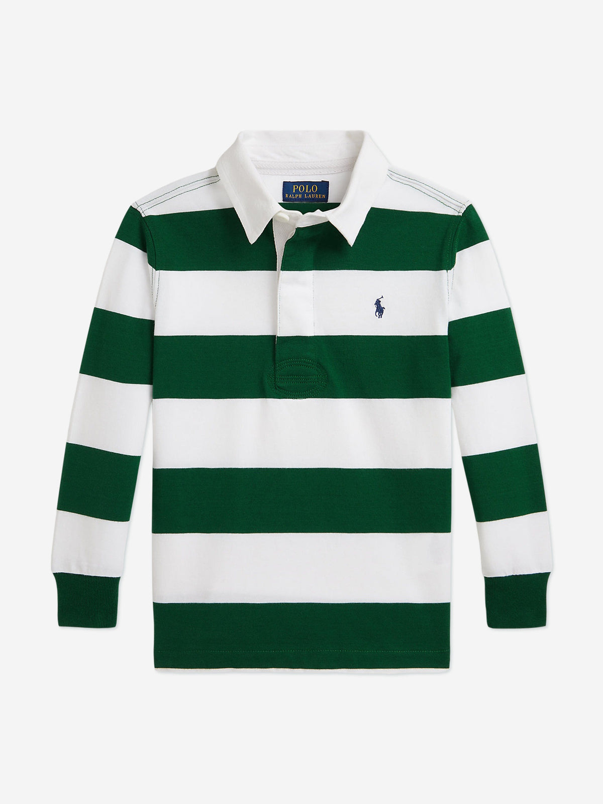 Ralph Lauren Boys Striped Rugby Shirt in Green | Childsplay Clothing