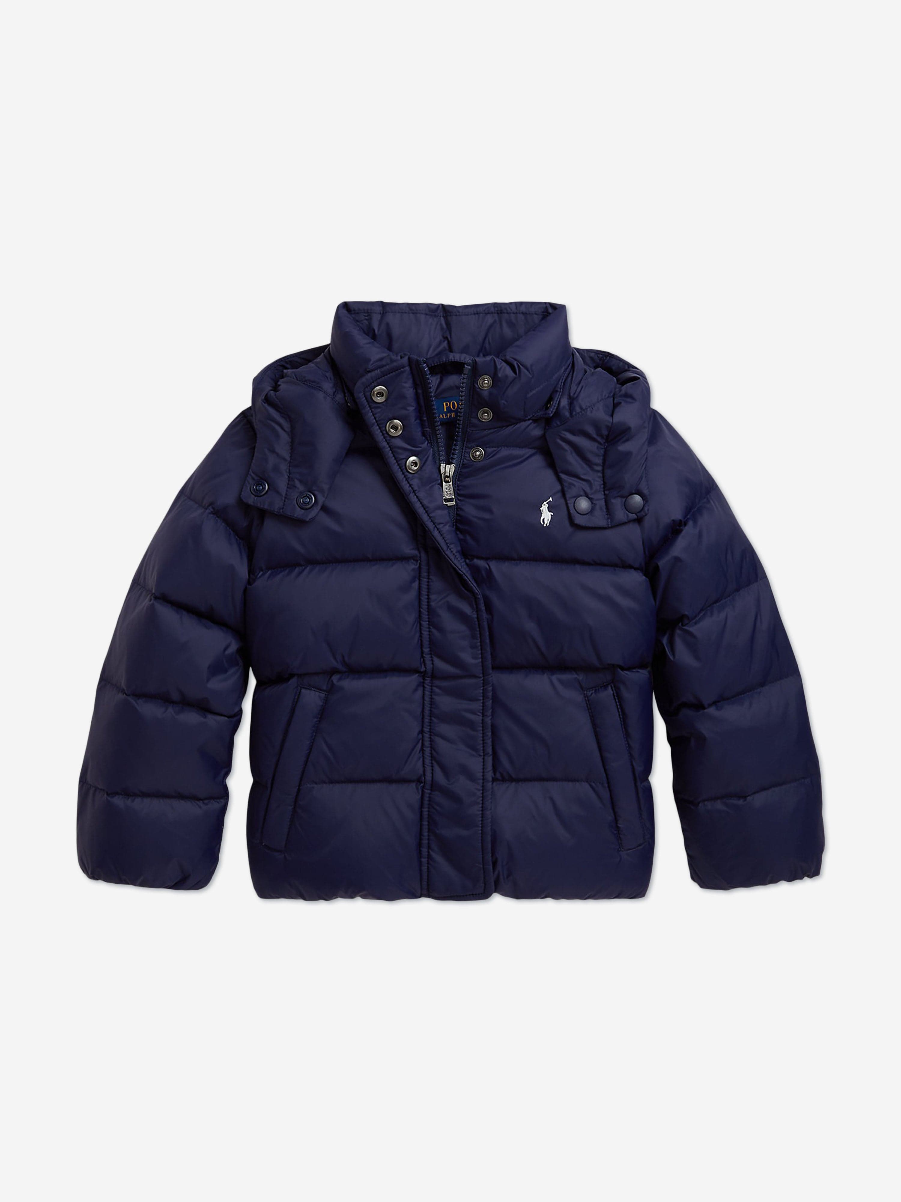 Ralph Lauren Girls Down Padded Puffer Jacket in Navy | Childsplay