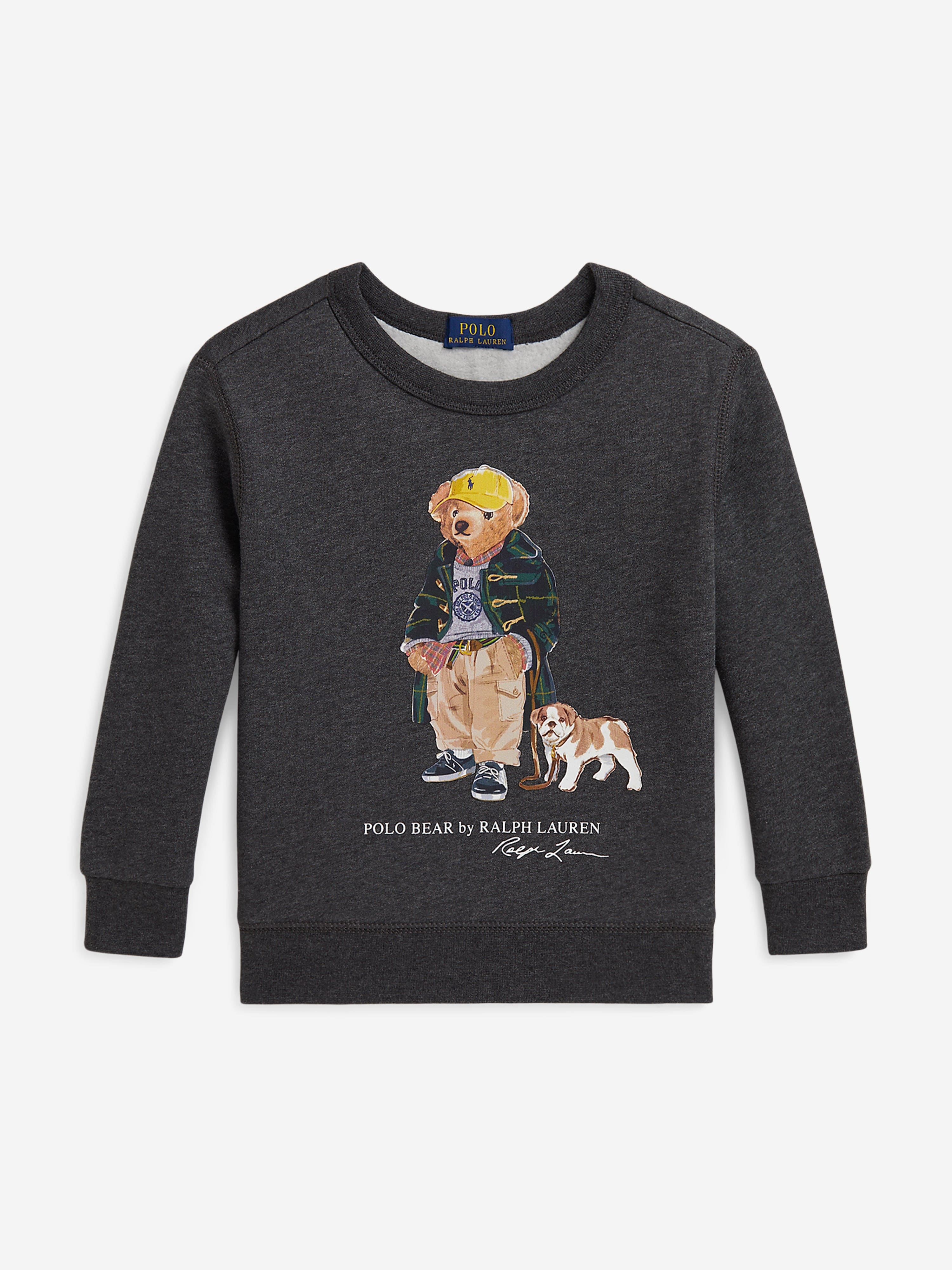 Ralph Lauren Boys Polo Bear Sweatshirt in Grey | Childsplay Clothing