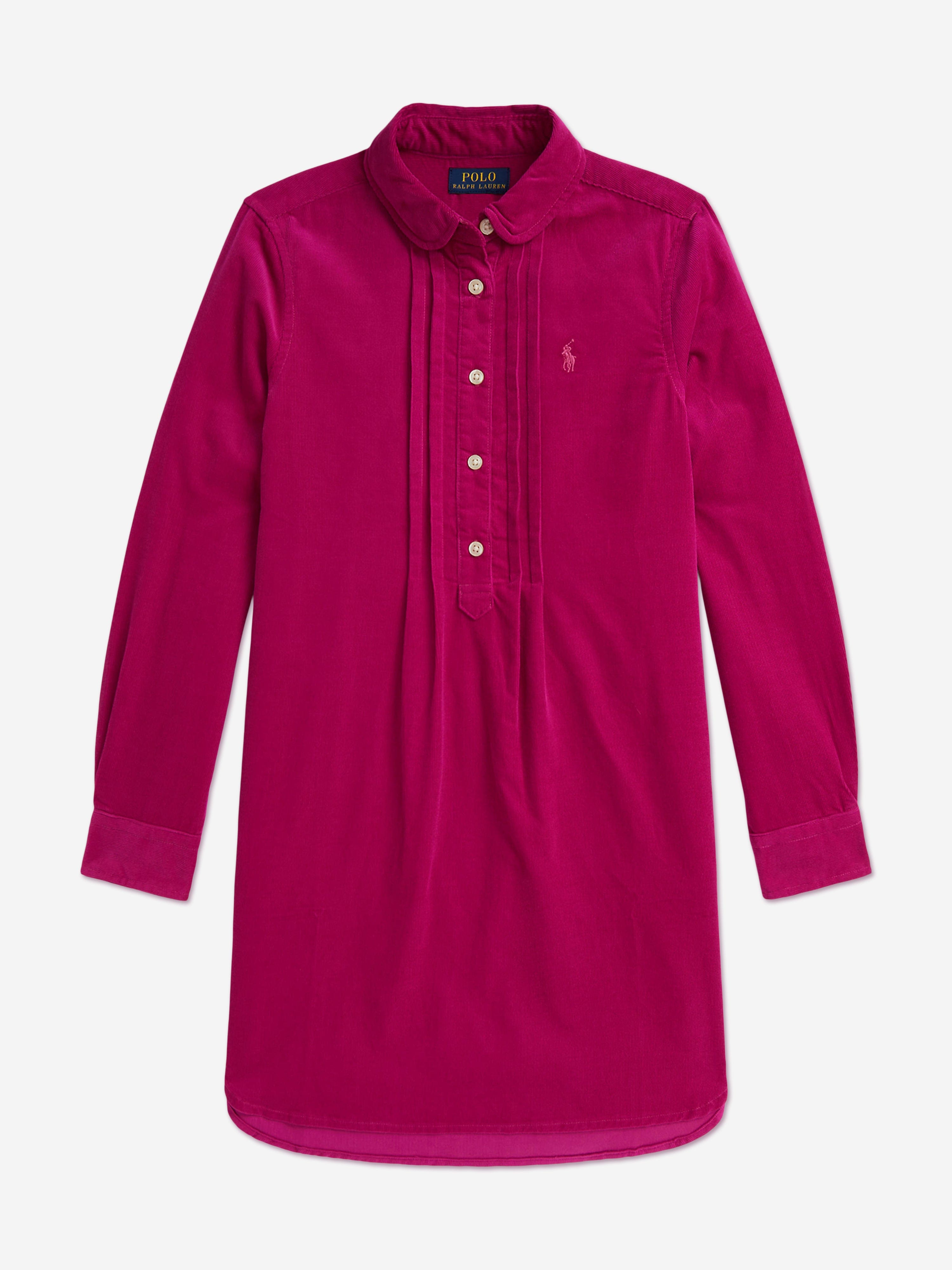 Ralph Lauren Girls Corduroy Shirt Dress in Pink 8 Yrs