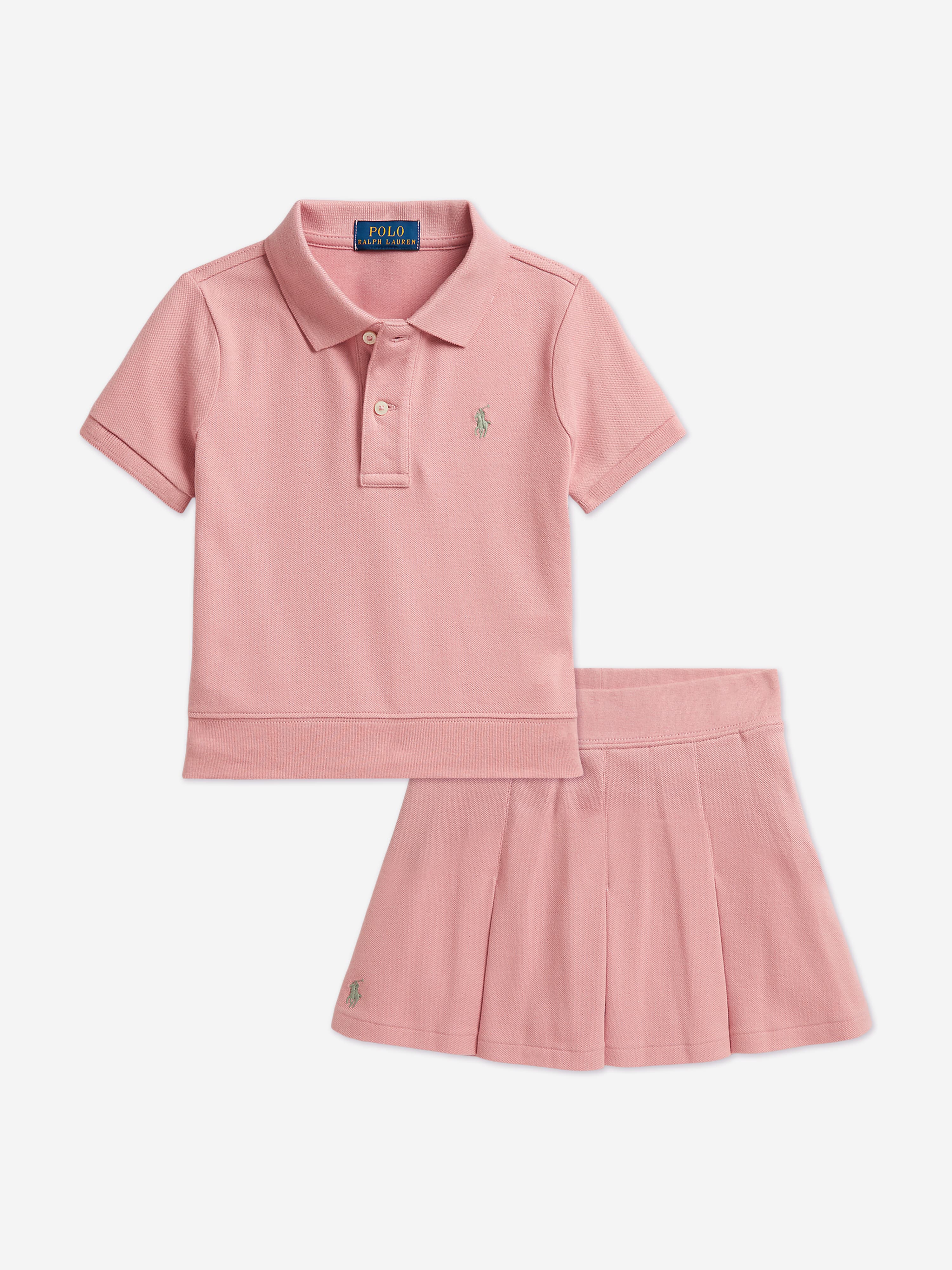 Ralph Lauren Girls 2 Piece Skirt Set in Pink | Childsplay Clothing