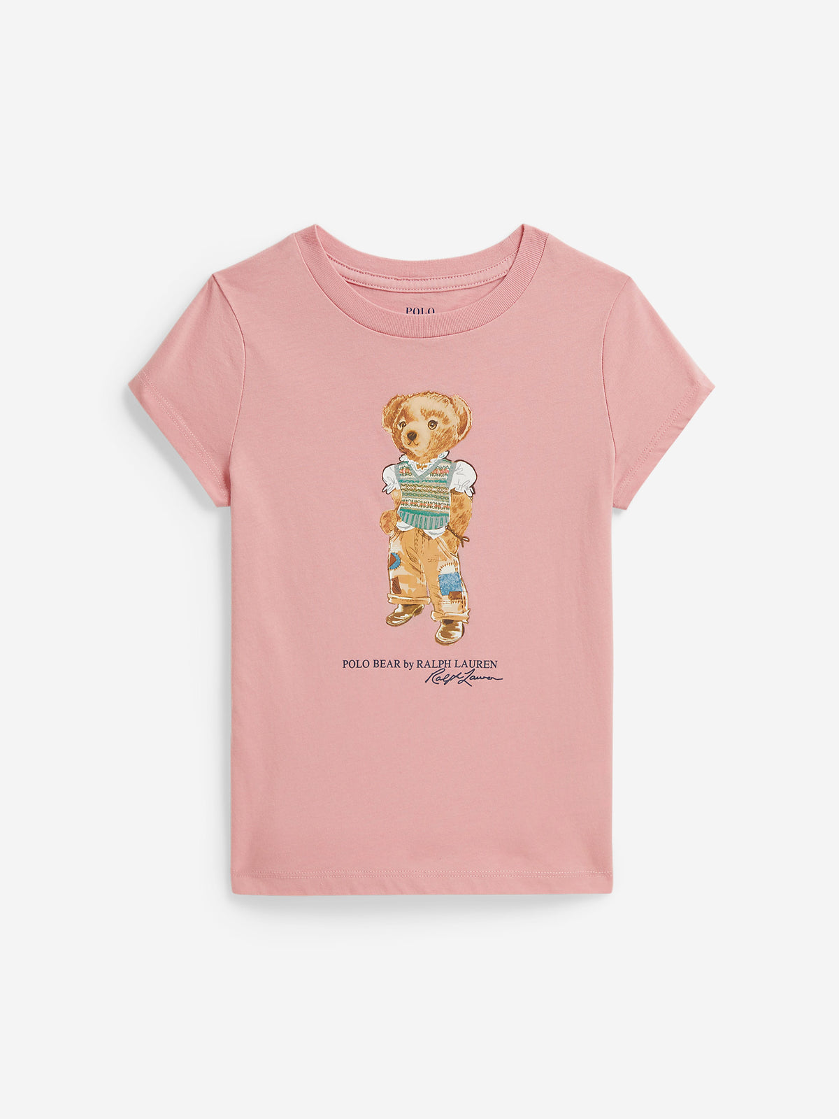 Ralph Lauren Girls Polo Bear T-Shirt in Pink | Childsplay Clothing