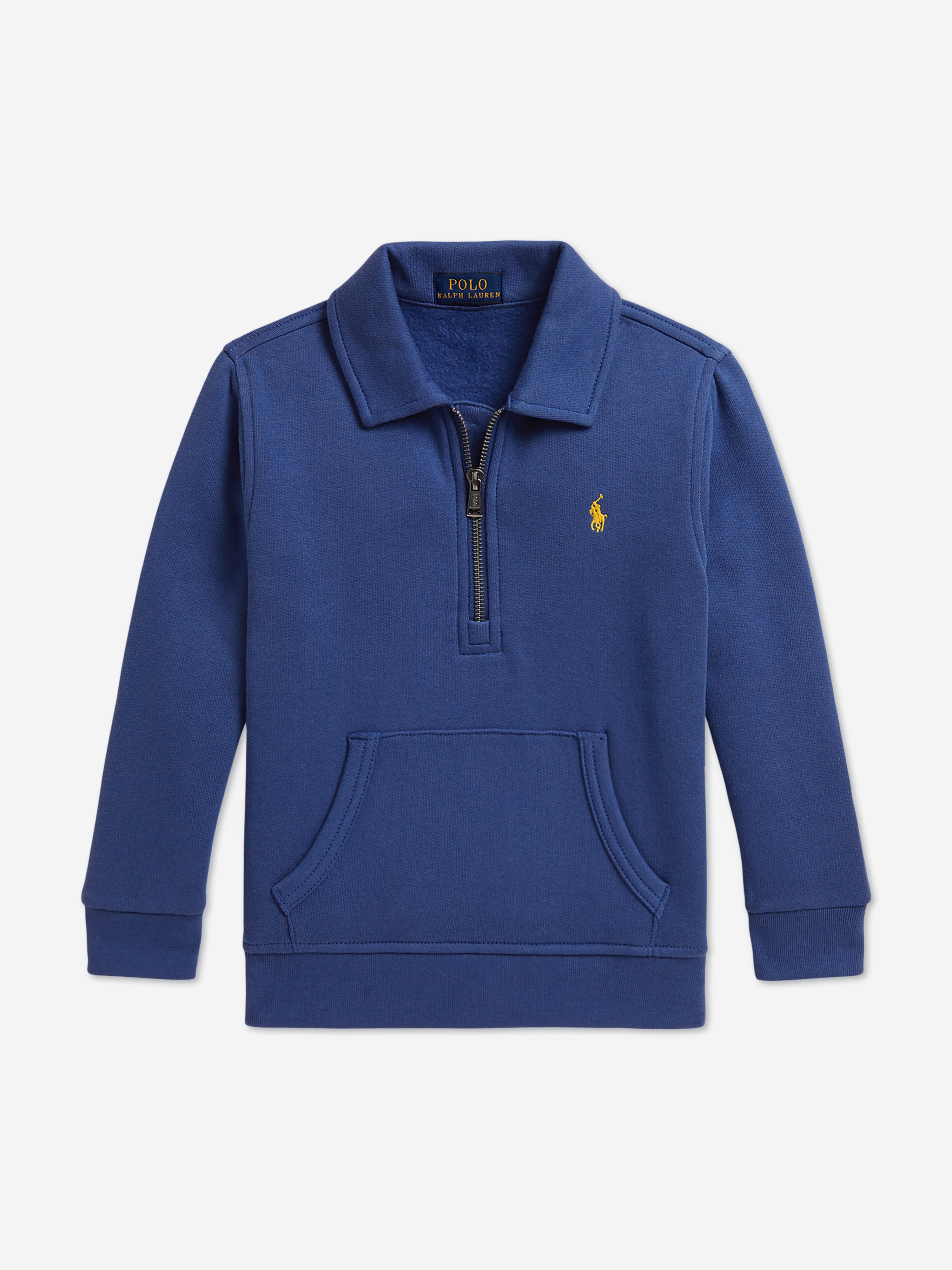 Ralph Lauren Kids Boys Half Zip Logo Sweatshirt Blue | 2–20 Yrs