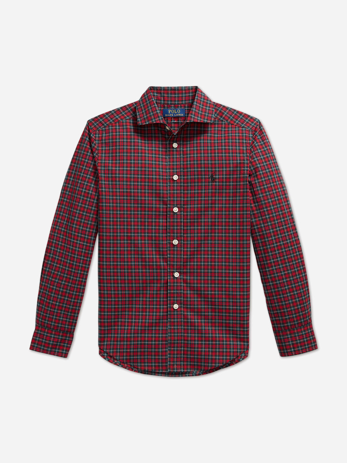 Ralph Lauren Boys Checked Poplin Shirt in Red 8 Yrs