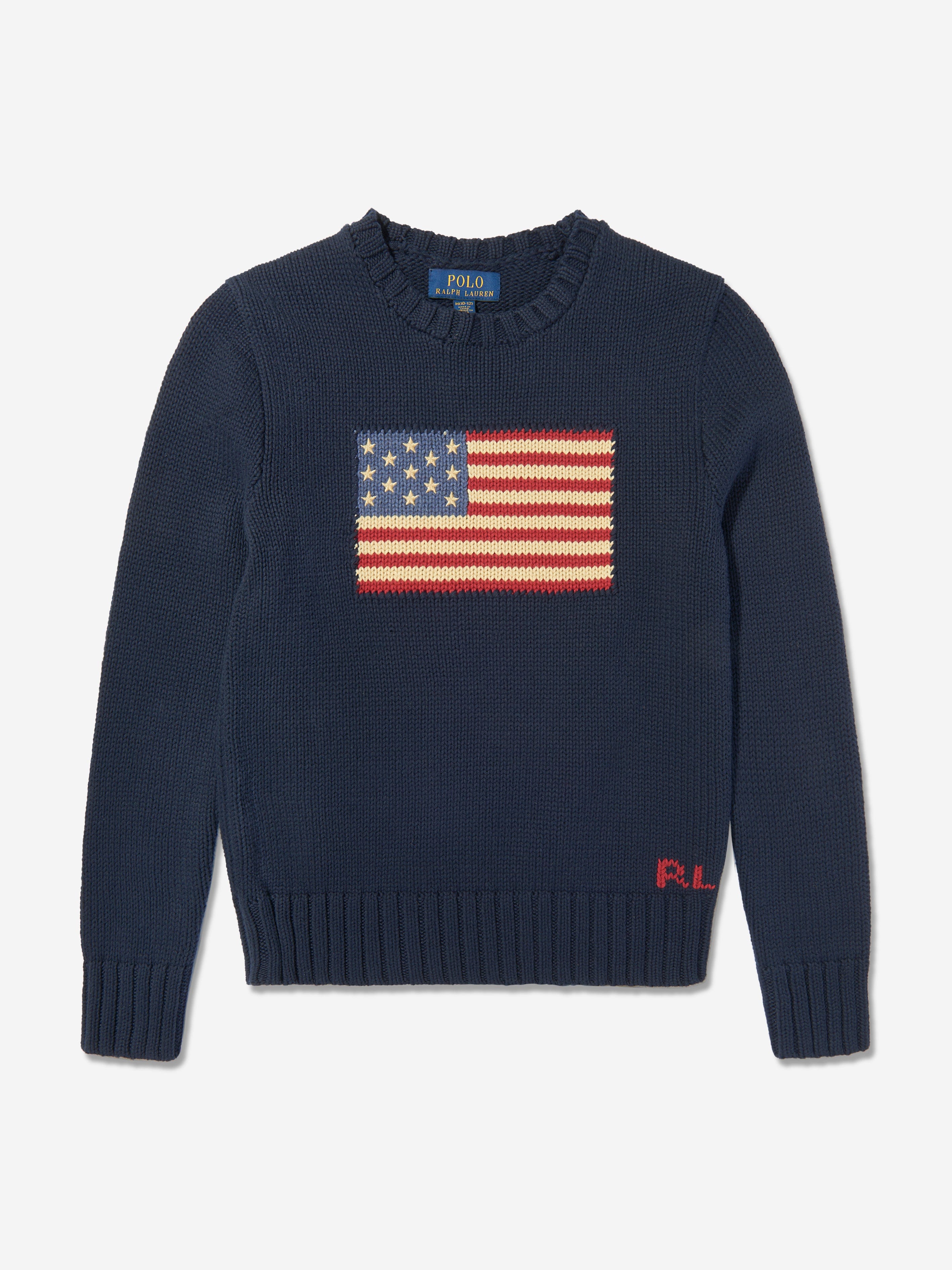 Ralph Lauren Boys Cotton Flag Jumper in Navy | Childsplay Clothing