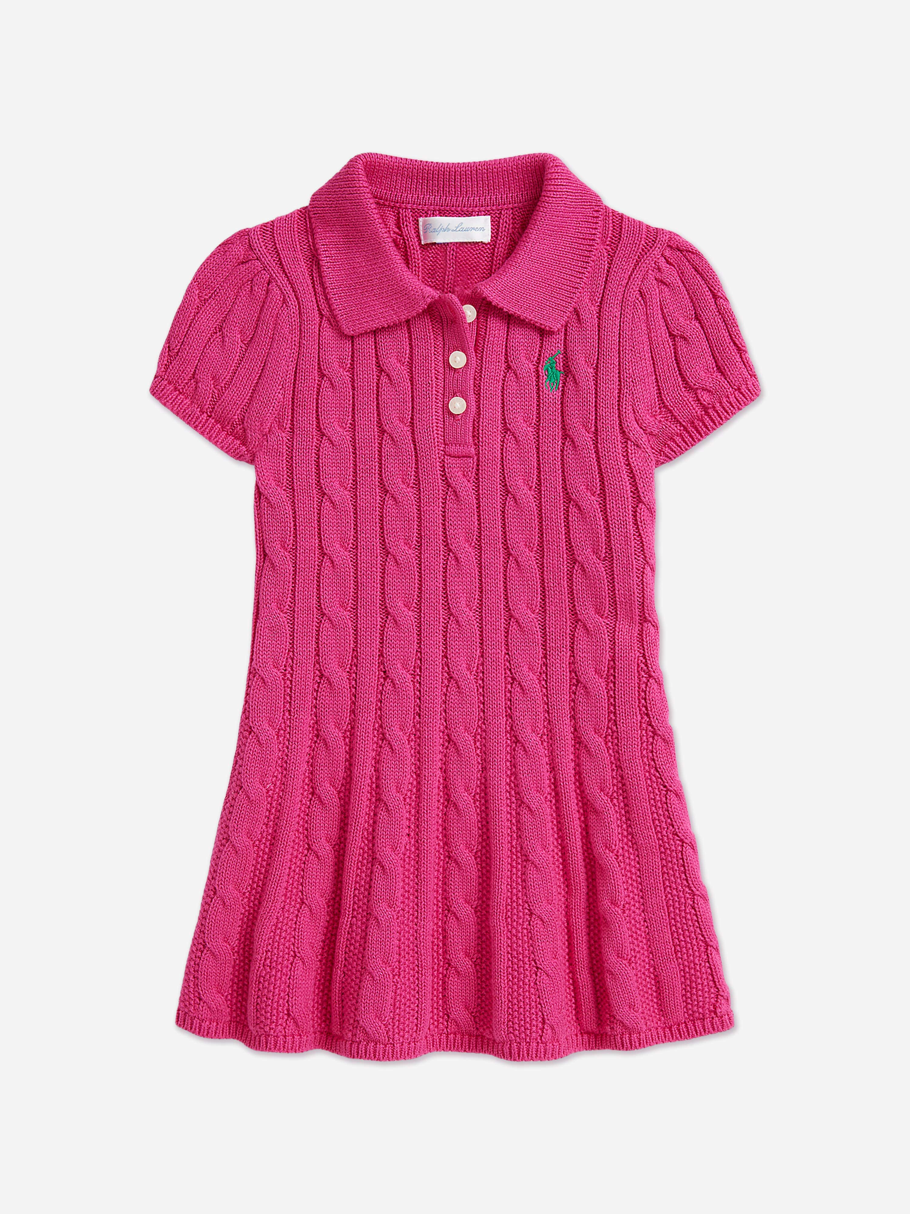 Ralph Lauren Baby Girls Classic Cable Day Dress in Pink 9 Mths Ralph Lauren Baby Girls Classic Cable Day Dress in Pink 9 Mths