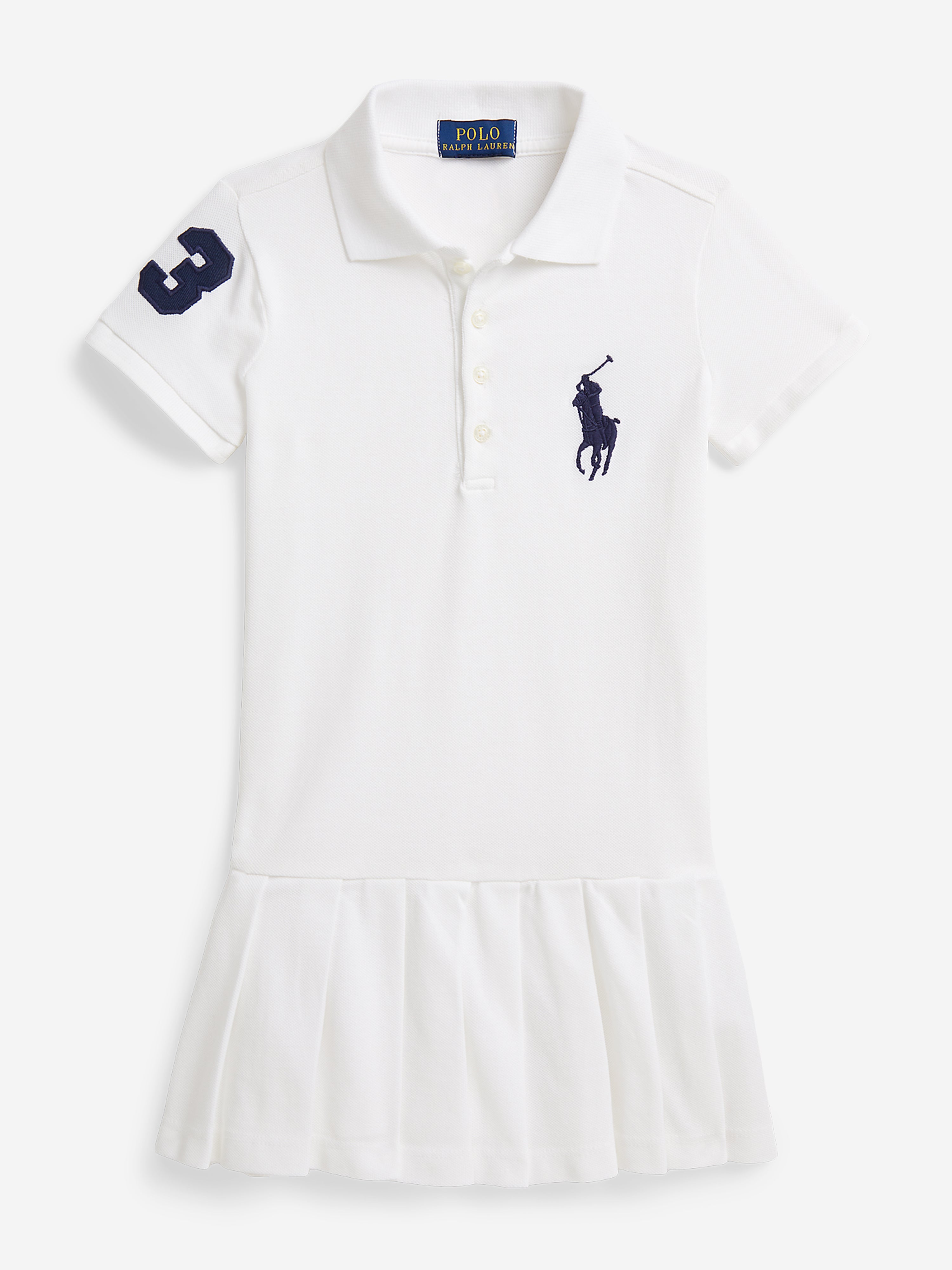 Ralph Lauren Girls Pleated Polo Dress in White 5 Yrs Ralph Lauren Girls Pleated Polo Dress in White 5 Yrs