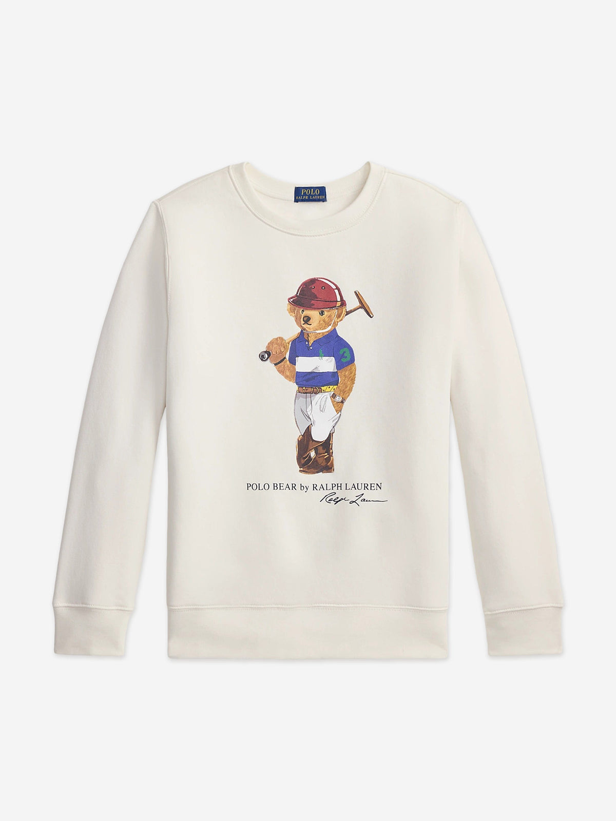 Ralph Lauren Boys Polo Bear Sweatshirt in White | Childsplay Clothing