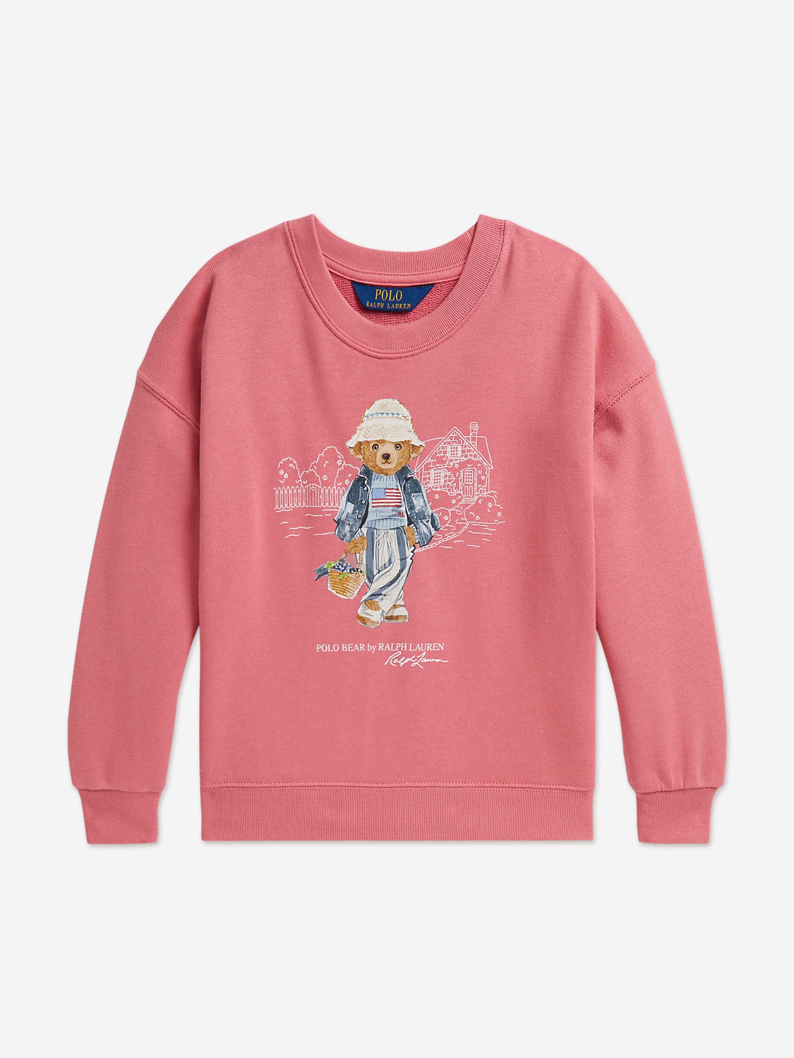 Pink Polo Bear Polo Hoodie Sale Preppy Bear Cotton Sweatshirt Shop