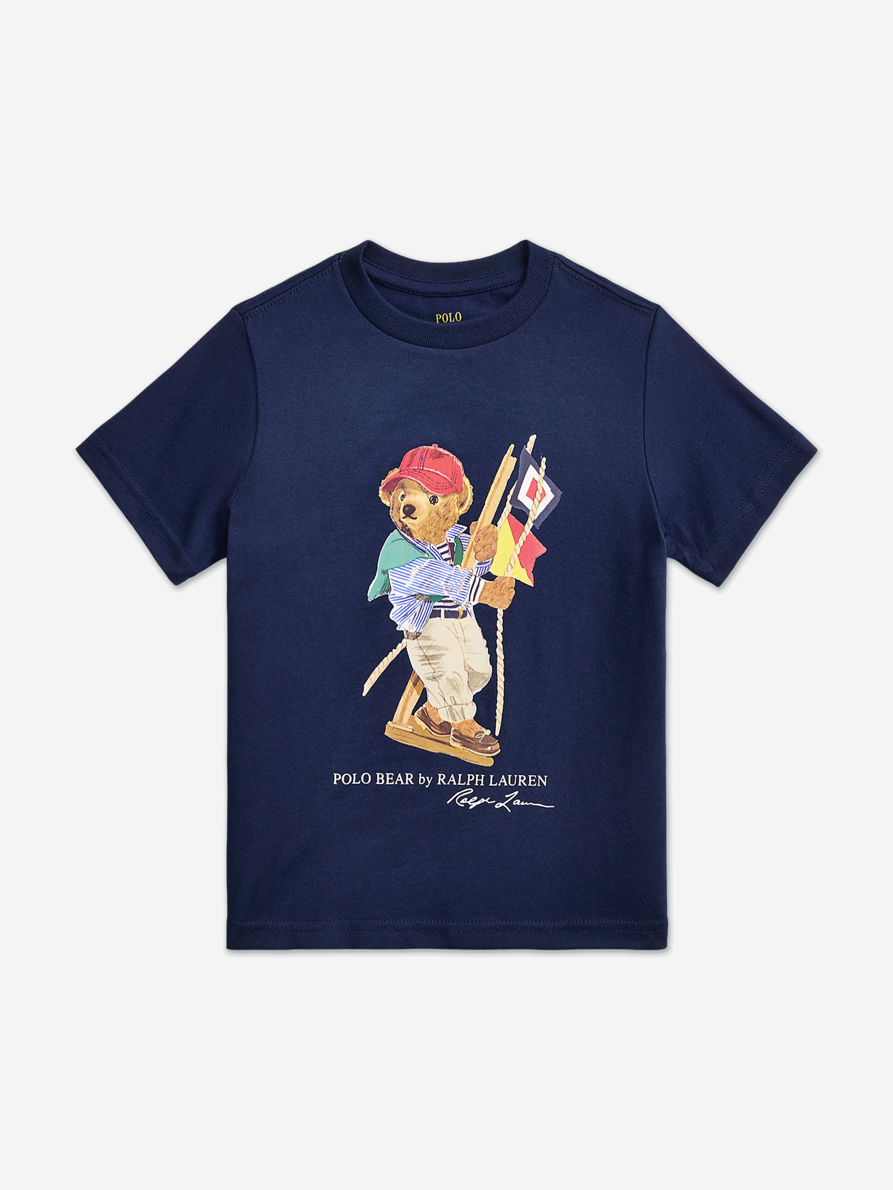 Ralph Lauren Boys Polo Bear Jersey T-Shirt in Navy | Childsplay