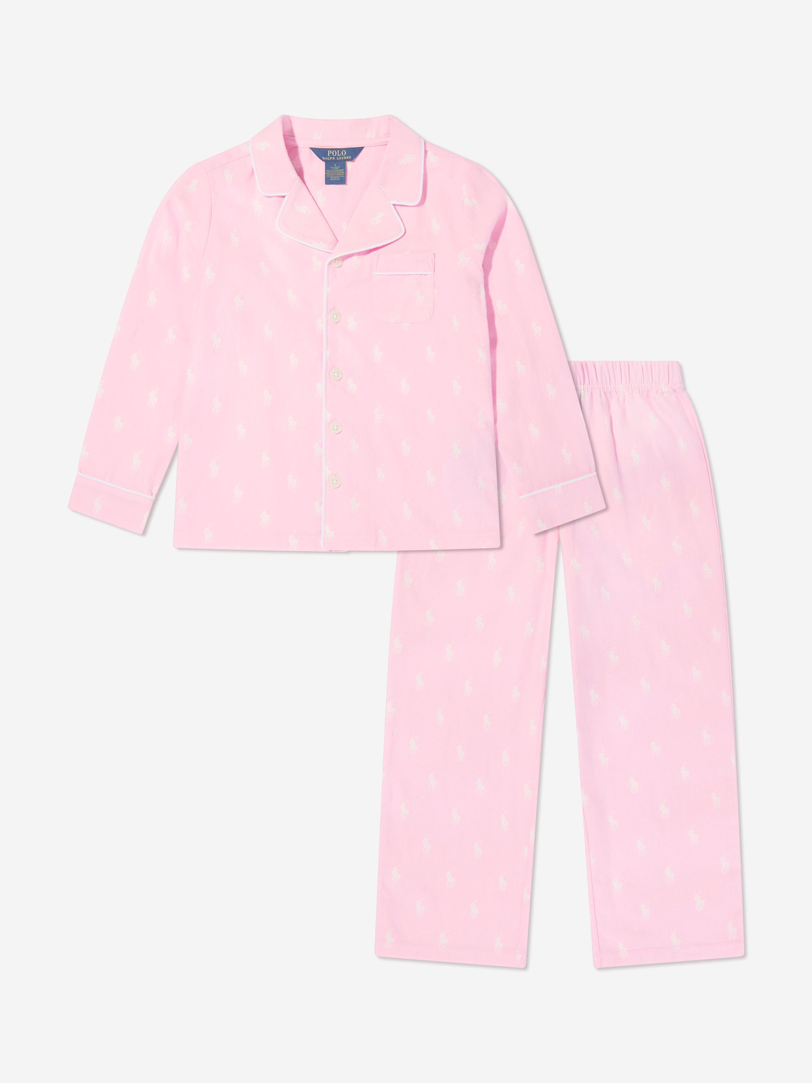 Ralph Lauren Girls Pyjama Set in Pink | Childsplay Clothing