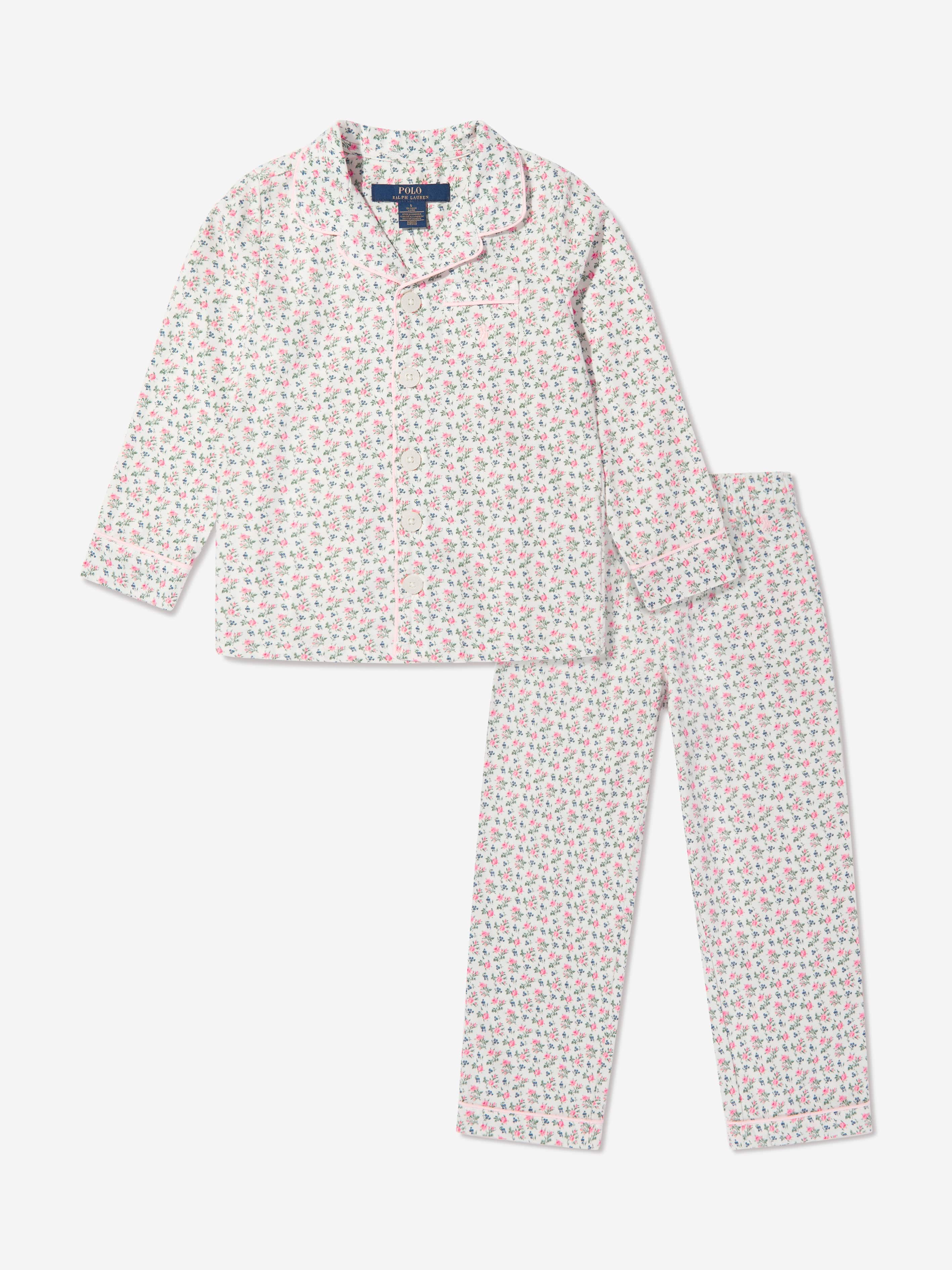 Ralph Lauren Girls Pyjama Set in Ivory | Childsplay Clothing
