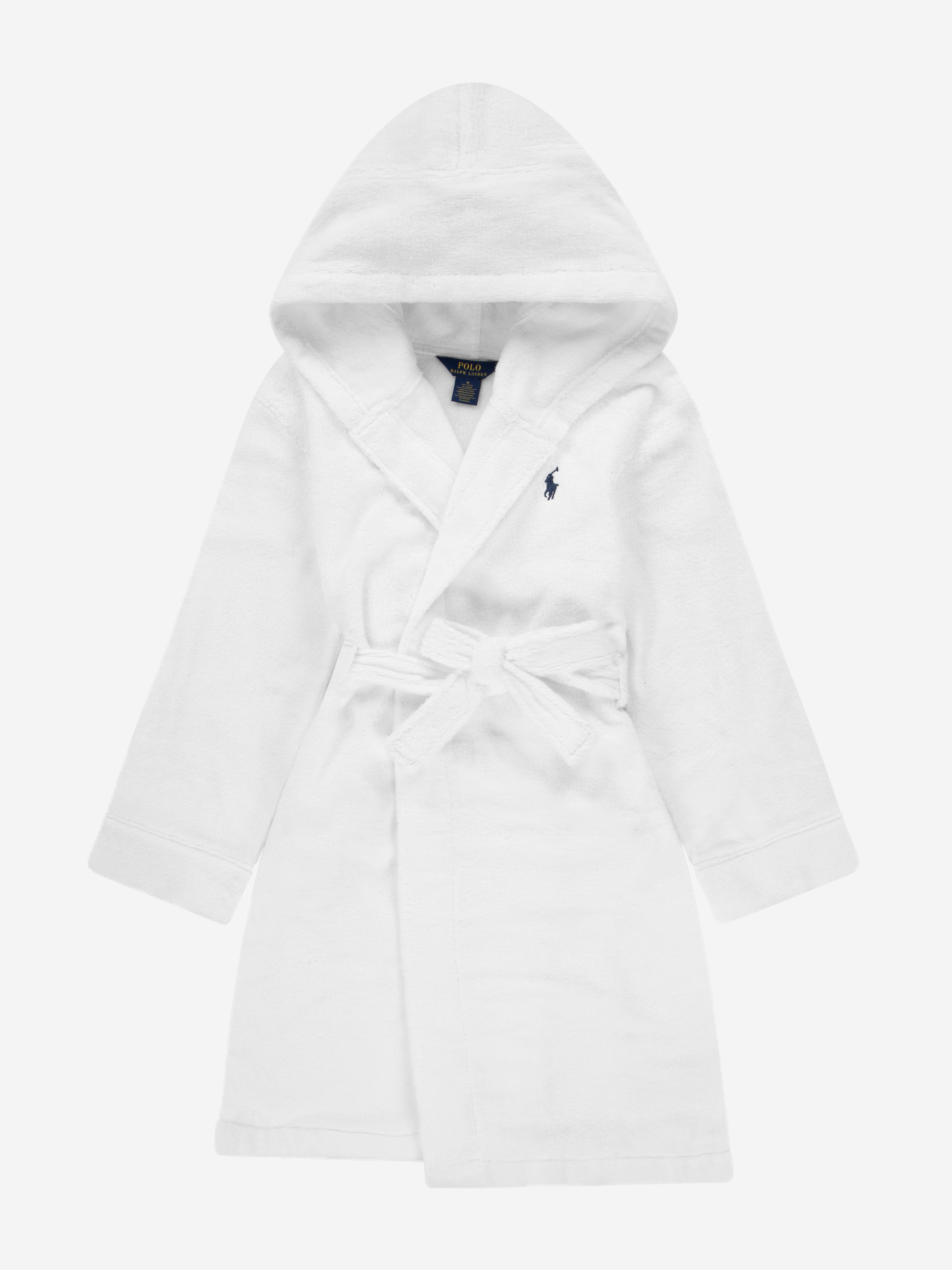 Ralph Lauren Kids Kids Hooded Plush Terry Bathrobe in White