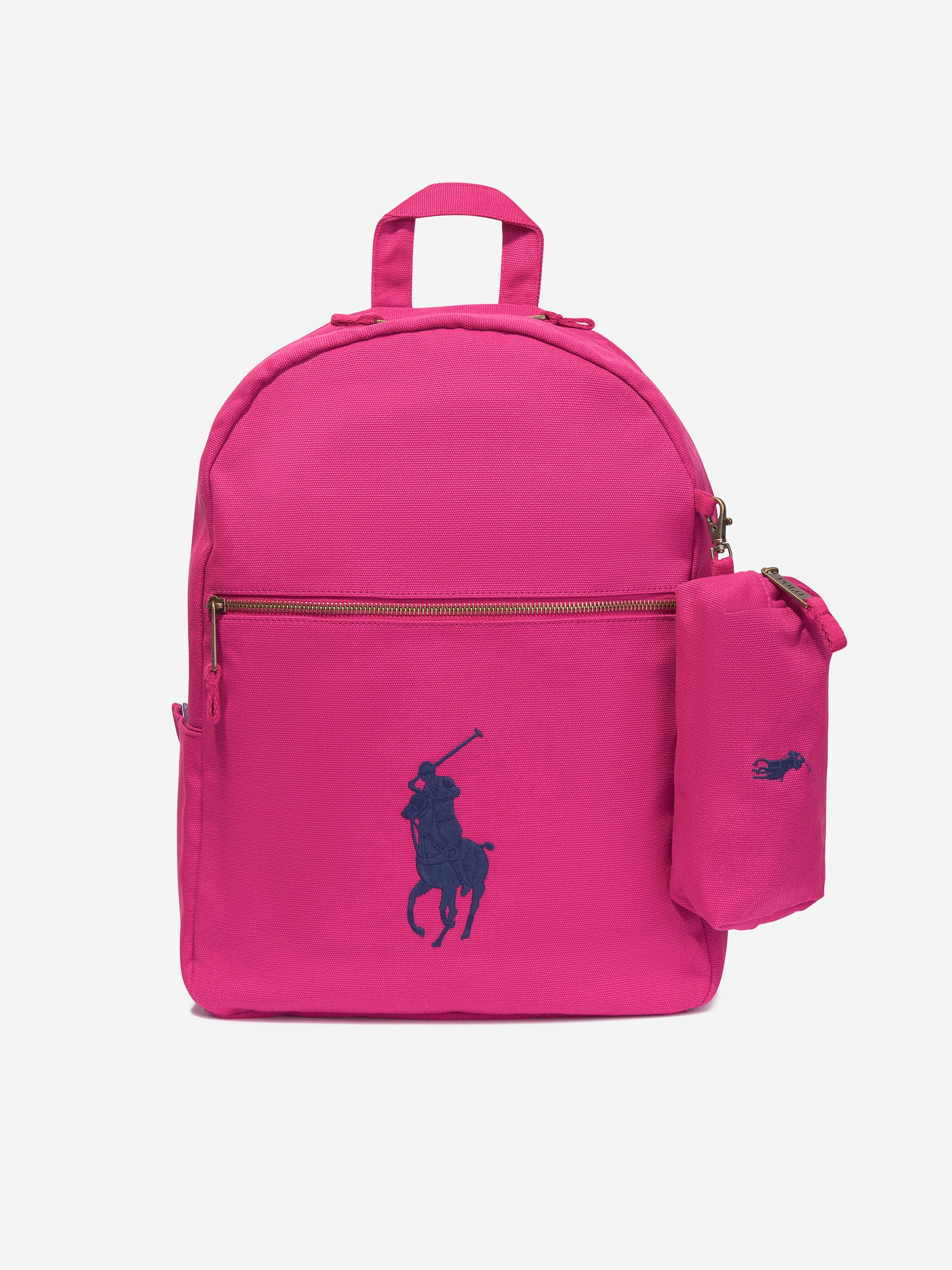 Ralph Lauren Pink Pony ヨガマット　ケース Ralph Lauren Girls Canvas School Backpack With Card Holder in Pink