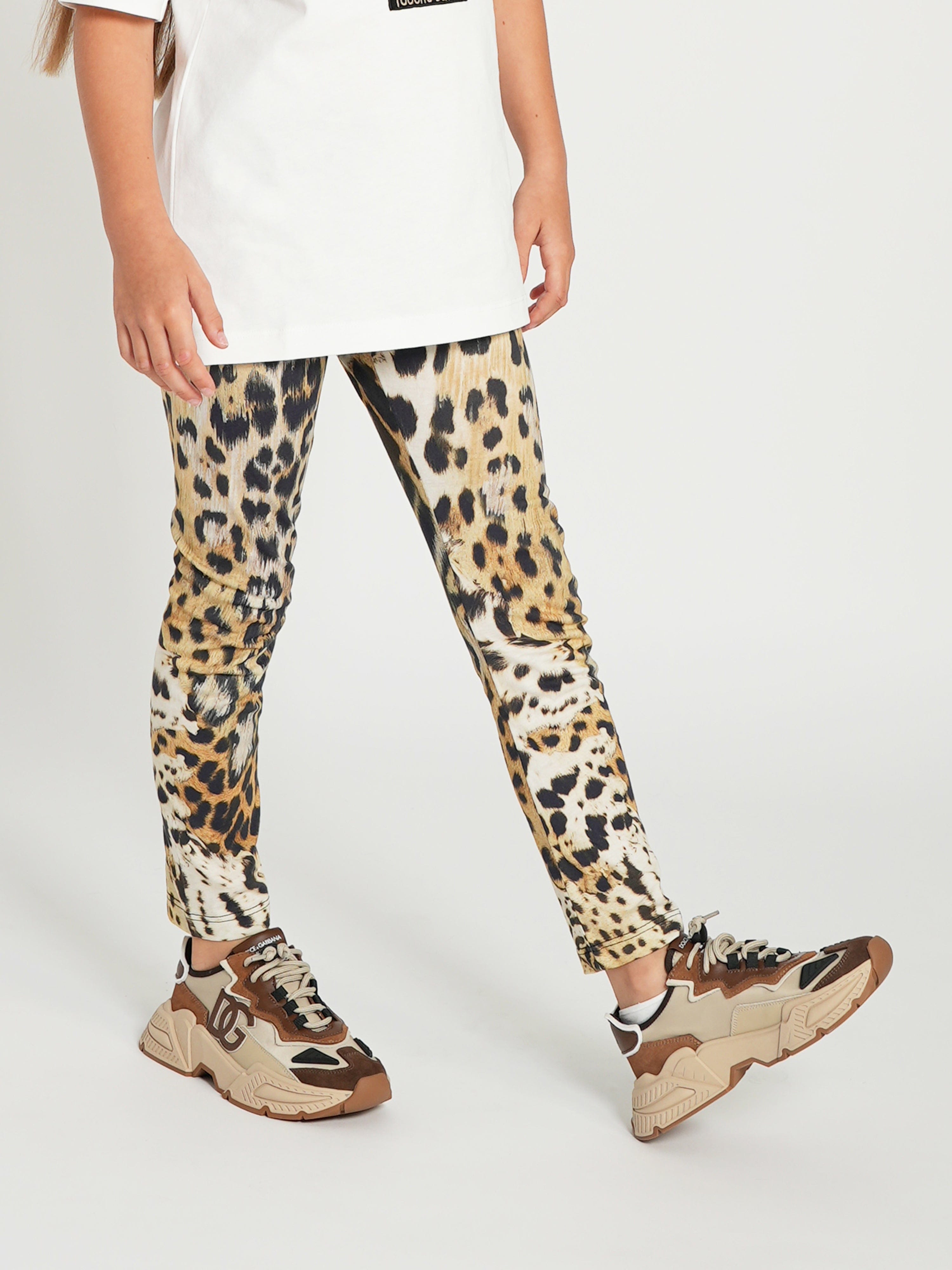 Roberto Cavalli Roberto Cavalli Girls Leopard Print Leggings in