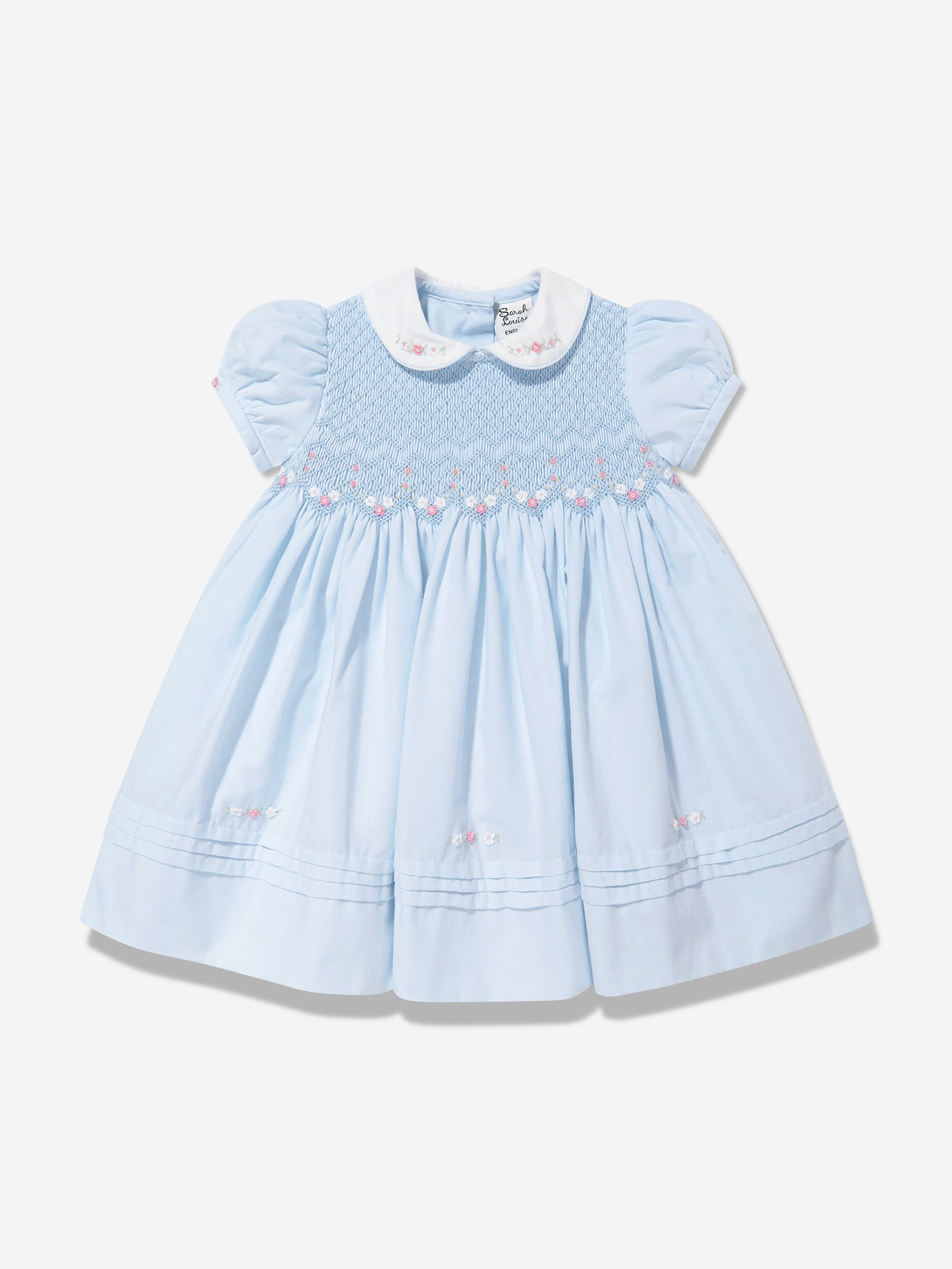 Sarah Louise Baby Girls Smocked Dress in Blue | Childsplay Clothing Sarah Louise Baby Girls Smocked Dress in Blue | Childsplay Clothing