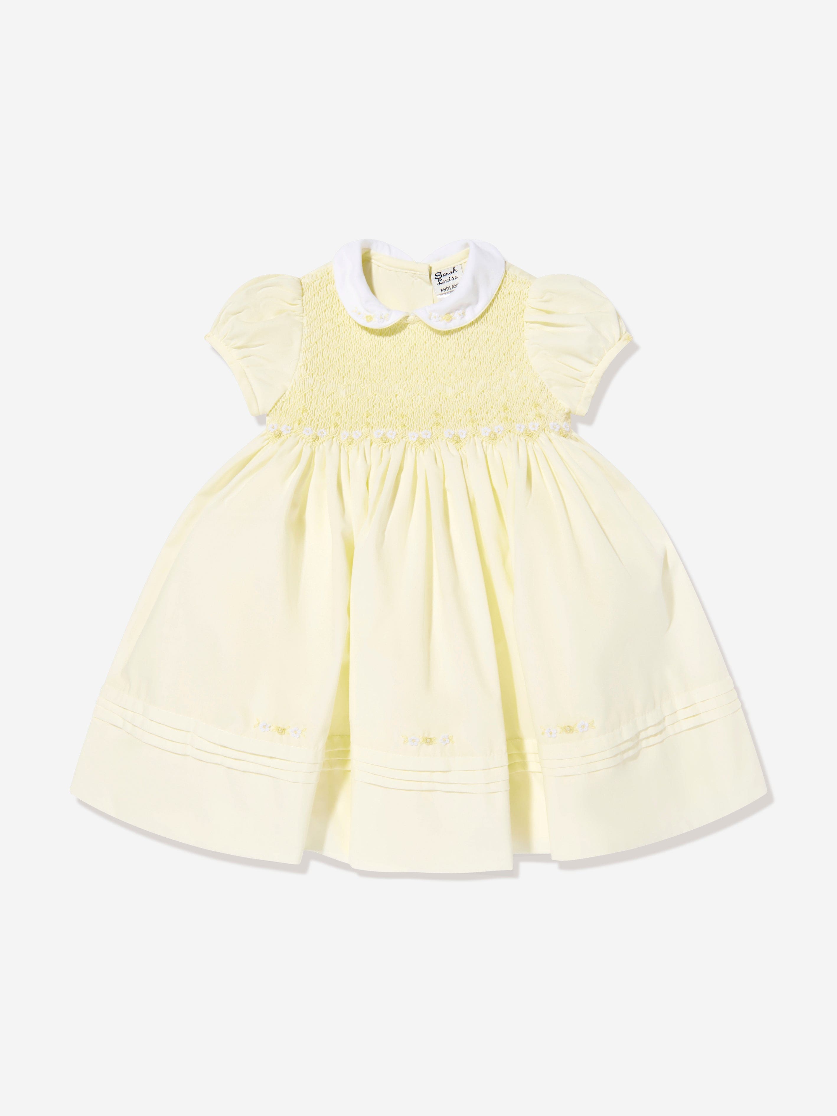 Sarah Louise Baby Girls Smocked Dress in Yellow Sarah Louise Baby Girls Smocked Dress in Yellow