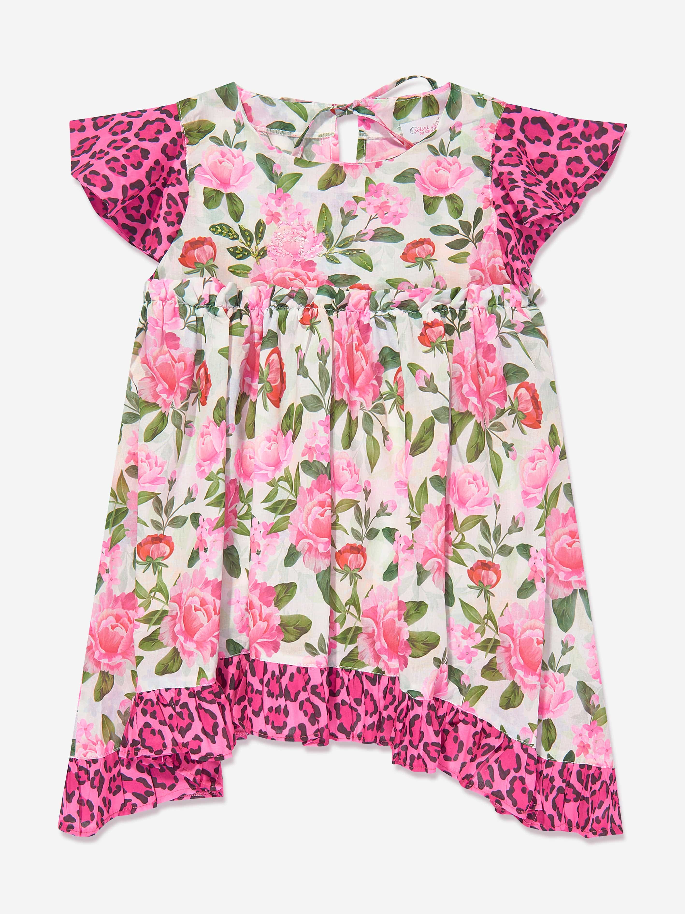 Selini Action Girls Floral And Leopard Dress in Multicolour 10 Yrs Multicoloured Selini Action Girls Floral And Leopard Dress in Multicolour 10 Yrs Multicoloured
