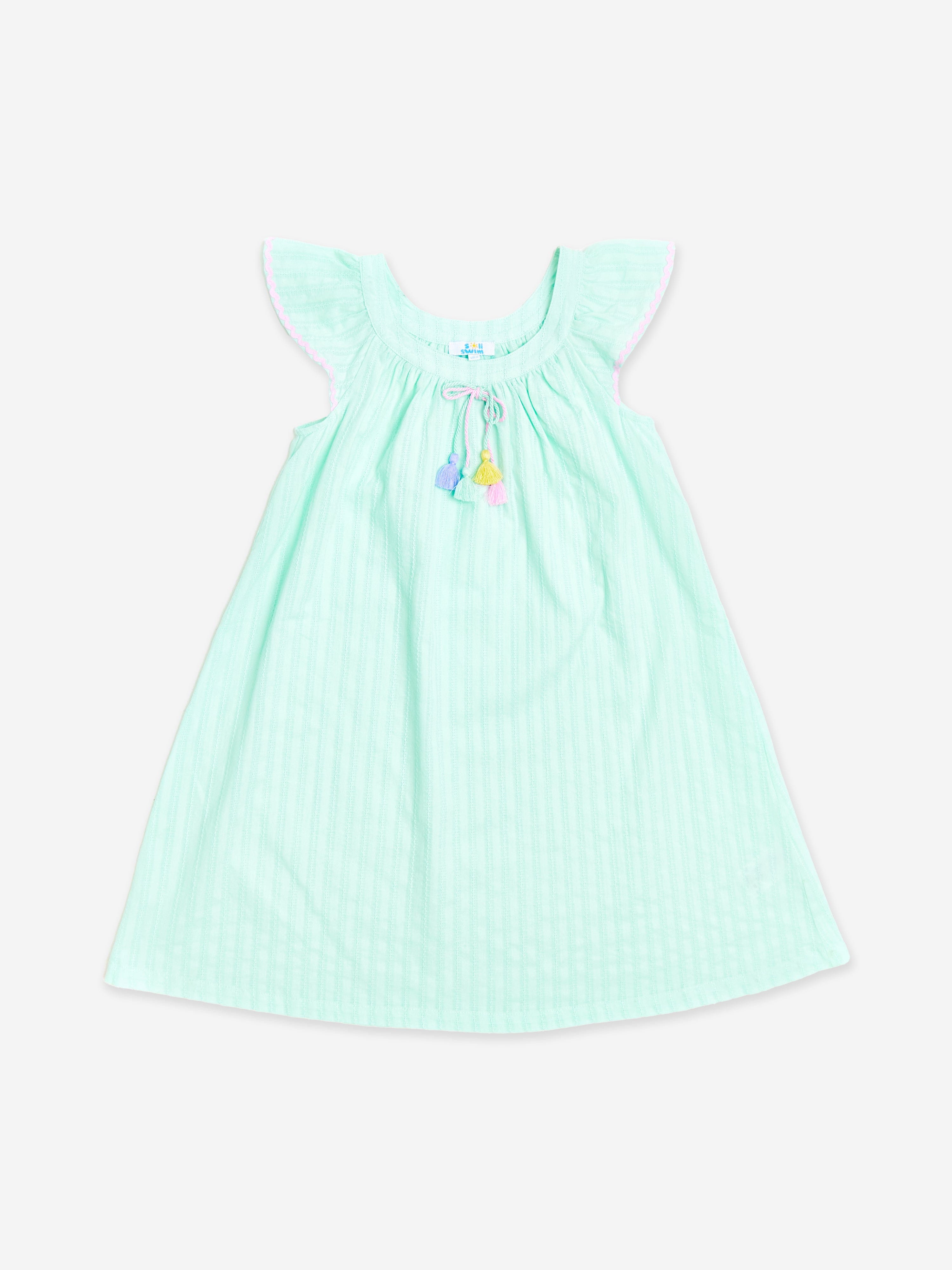 Soli Swim Girls Cotton Summer Dress in Green | Childsplay Clothing Soli Swim Girls Cotton Summer Dress in Green | Childsplay Clothing