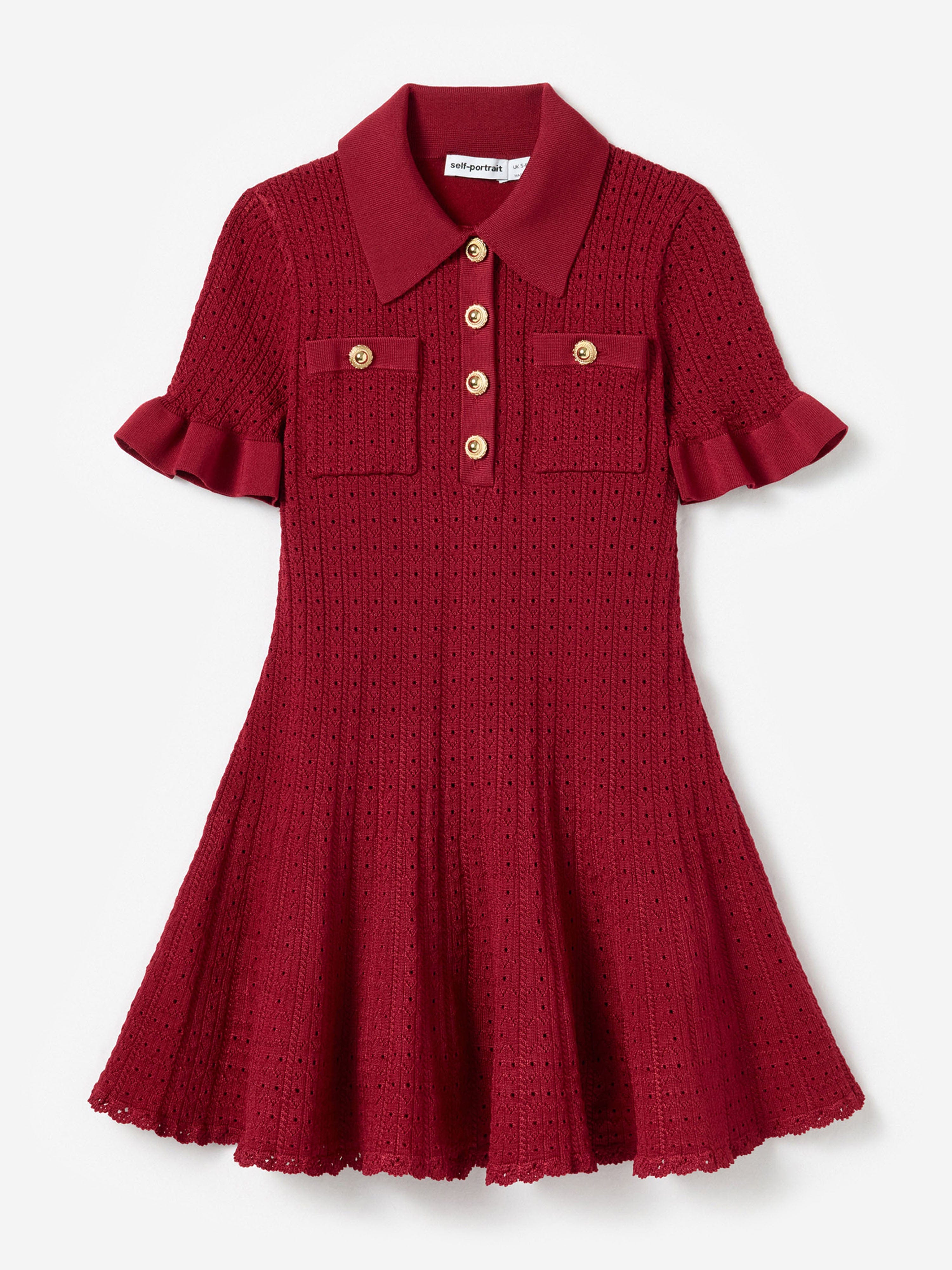 red knitted dress uk Casual knitted dress with a wide turtleneck in red