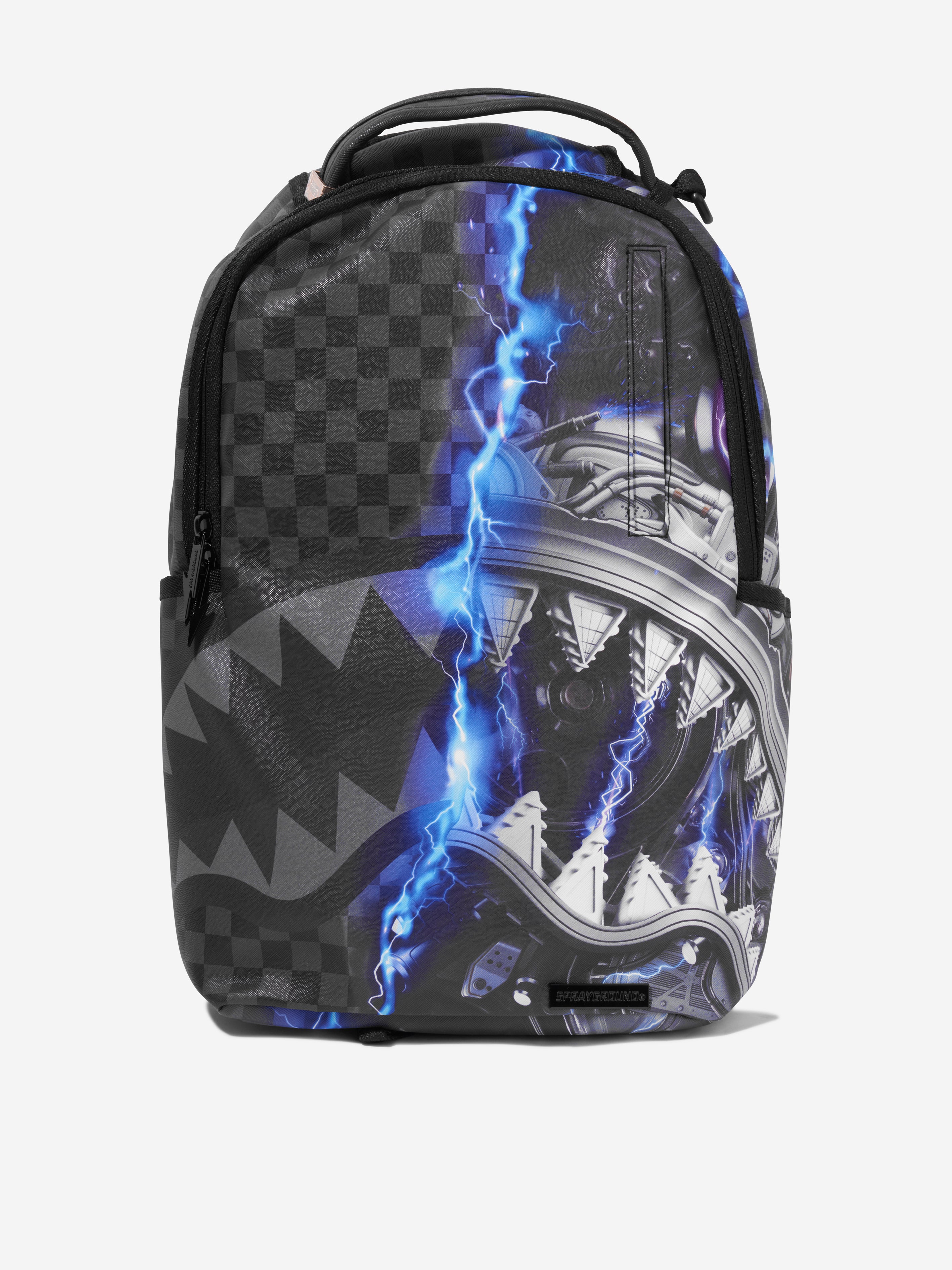 Sprayground Kid Shark Shape Check Backpack - Brown