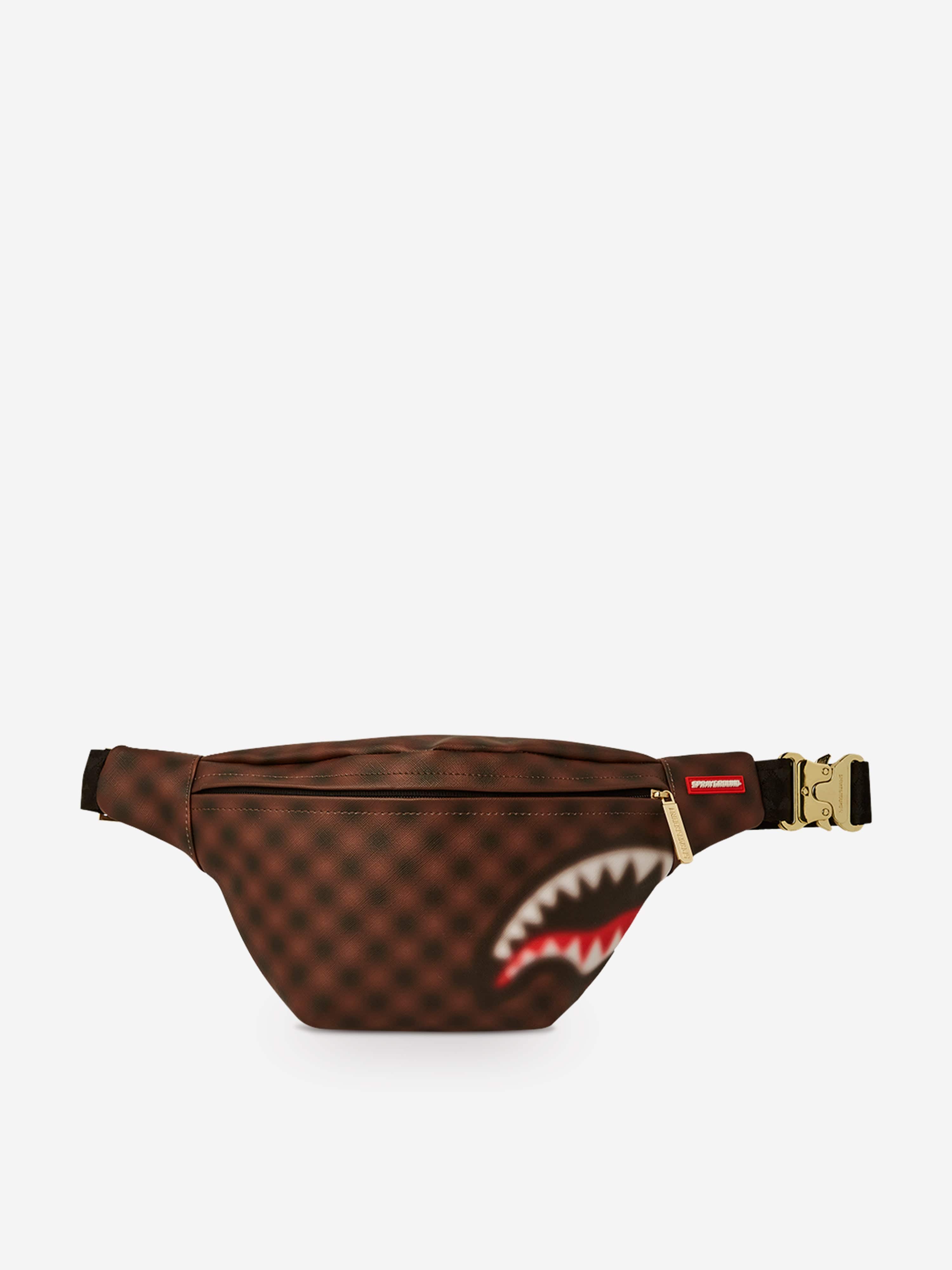 Sprayground Kids Sharks in Paris Blur Savvy Belt Bag in Brown