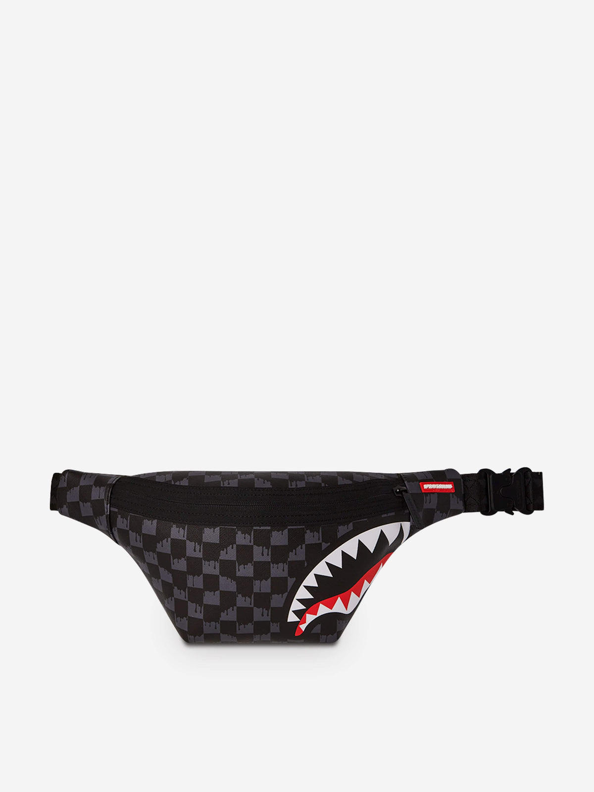 Sprayground Kids Drip Check Shark Belt Bag in Black (23cm 