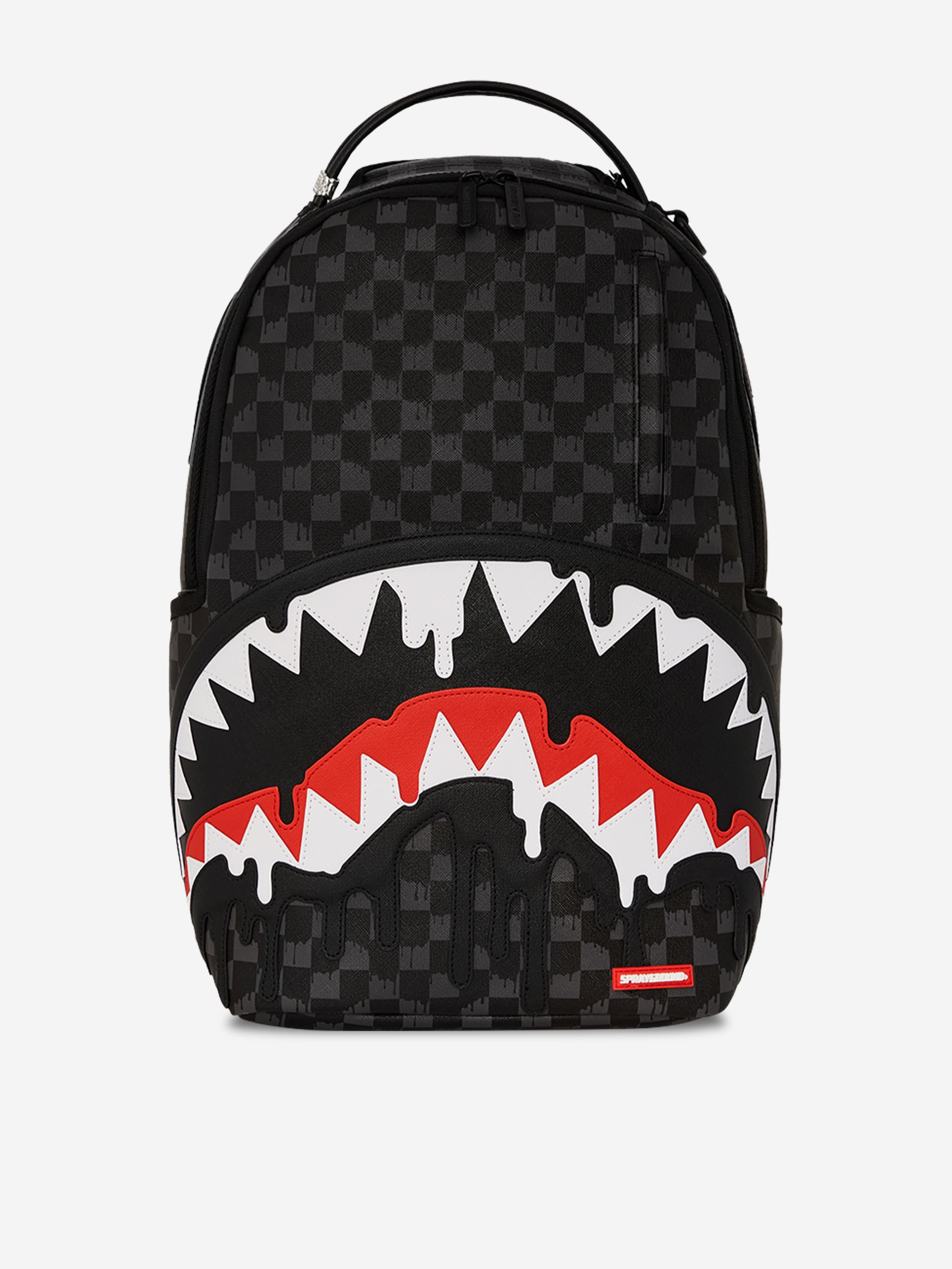Sprayground Kids Dripping Sharks In Paris DLXV Backpack in Black