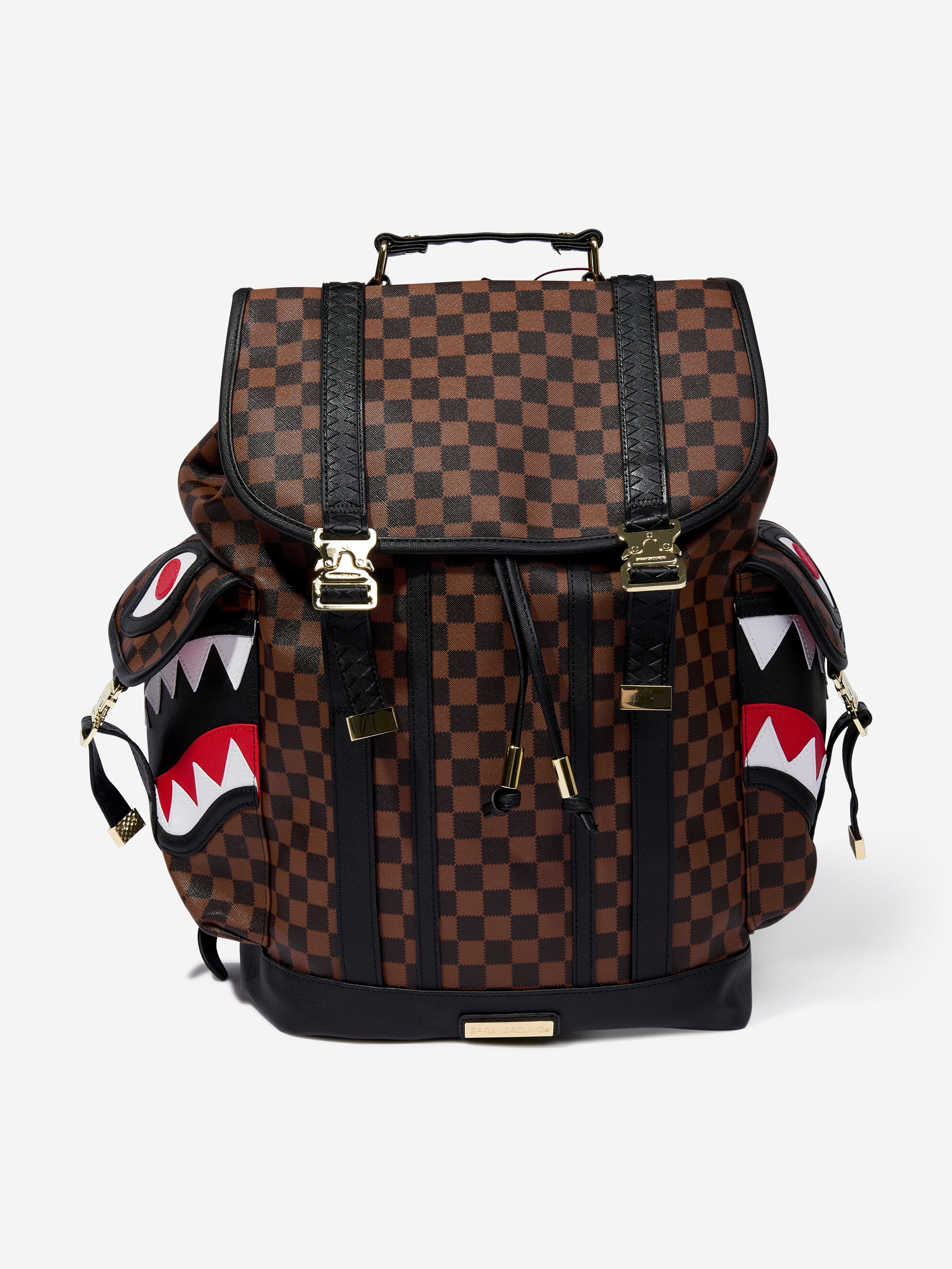 Sprayground Kids Sawtooth Sharks In Paris Monte Carlo Backpack in Brow