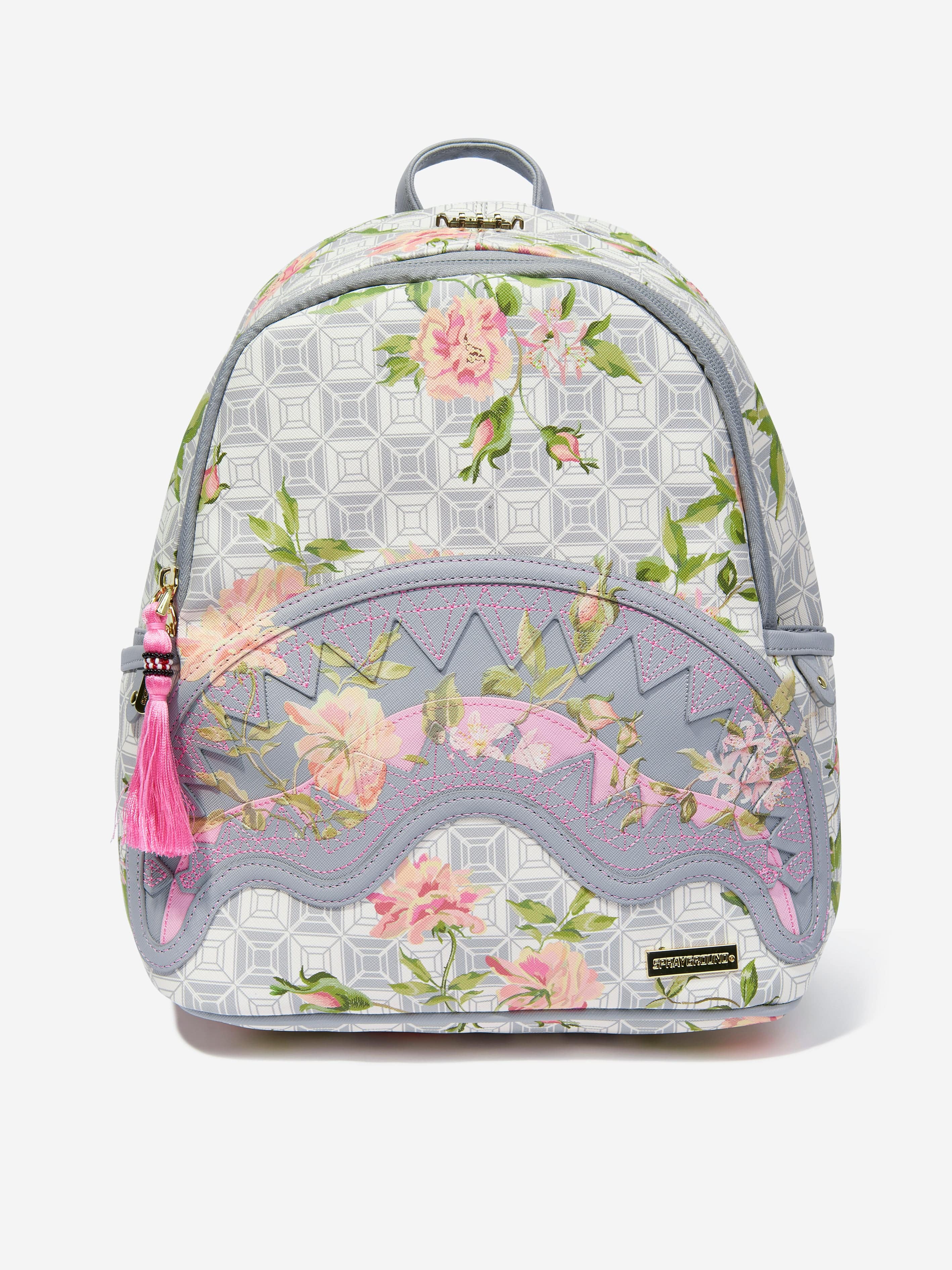 Sprayground Kids AI Floral Savage Backpack in Ivory (29cm)