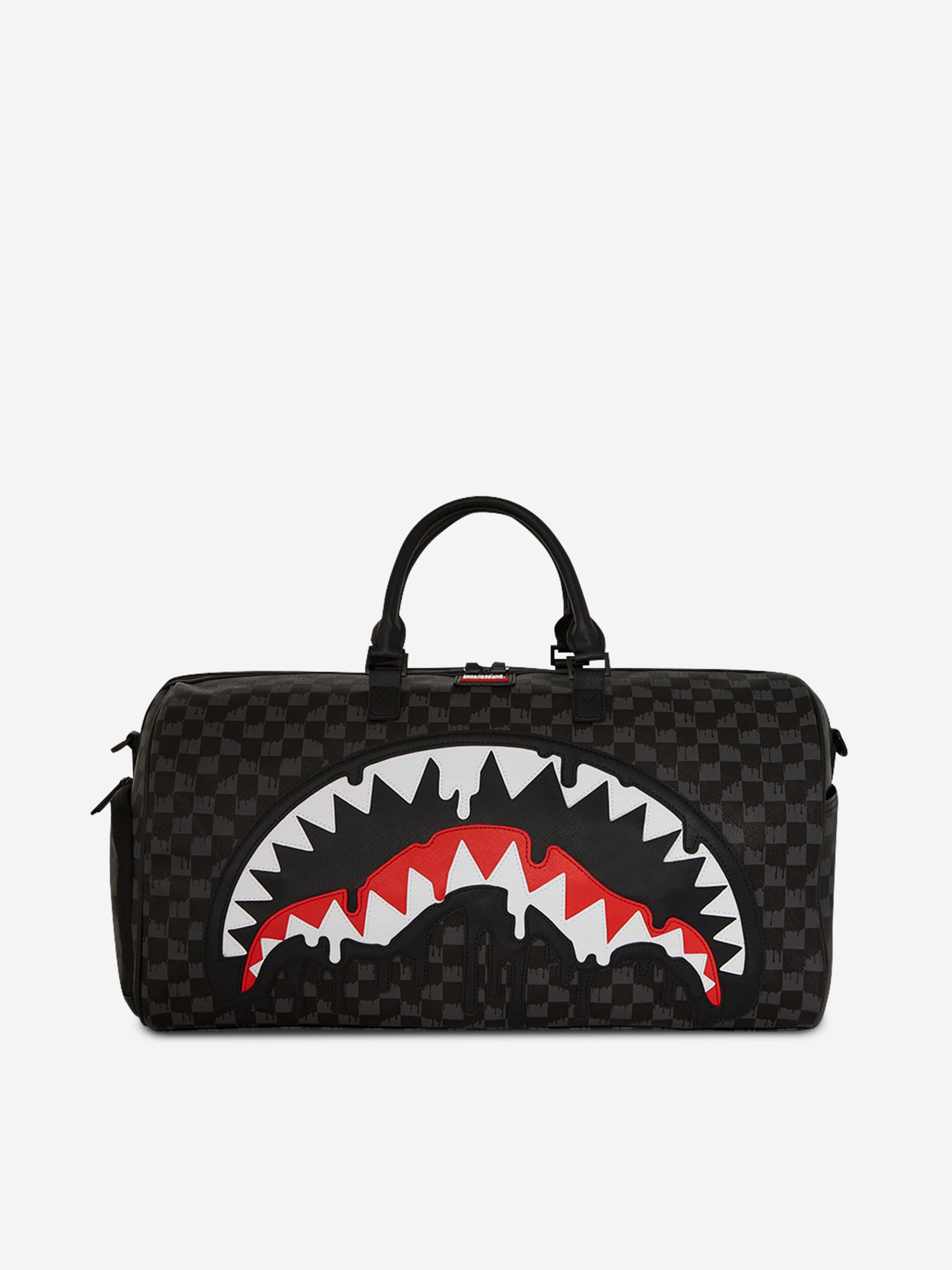 Sprayground Kids Dripping Sharks In Paris Duffle in Black (50cm