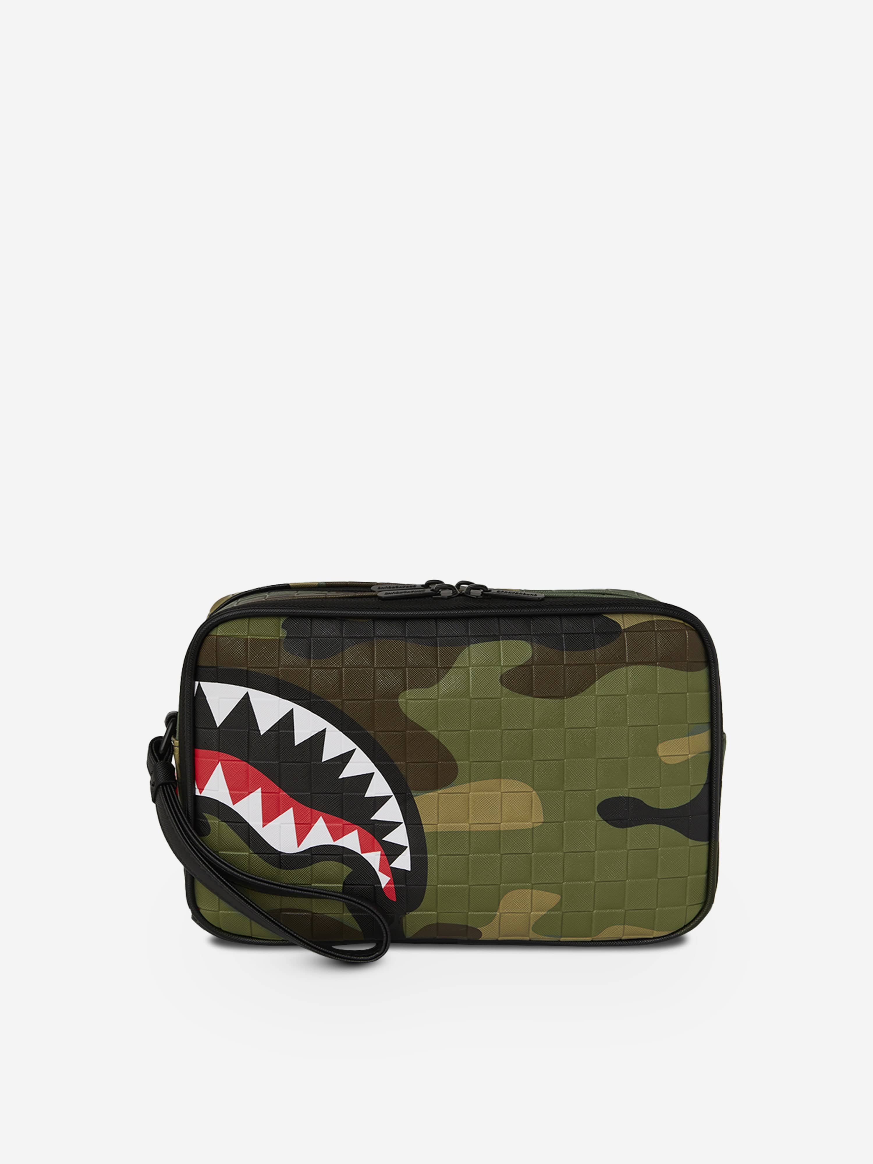 Sprayground Kids Woodland Camo Check Toiletry Bag in Green (29cm) Sprayground Kids Woodland Camo Check Toiletry Bag in Green (29cm)