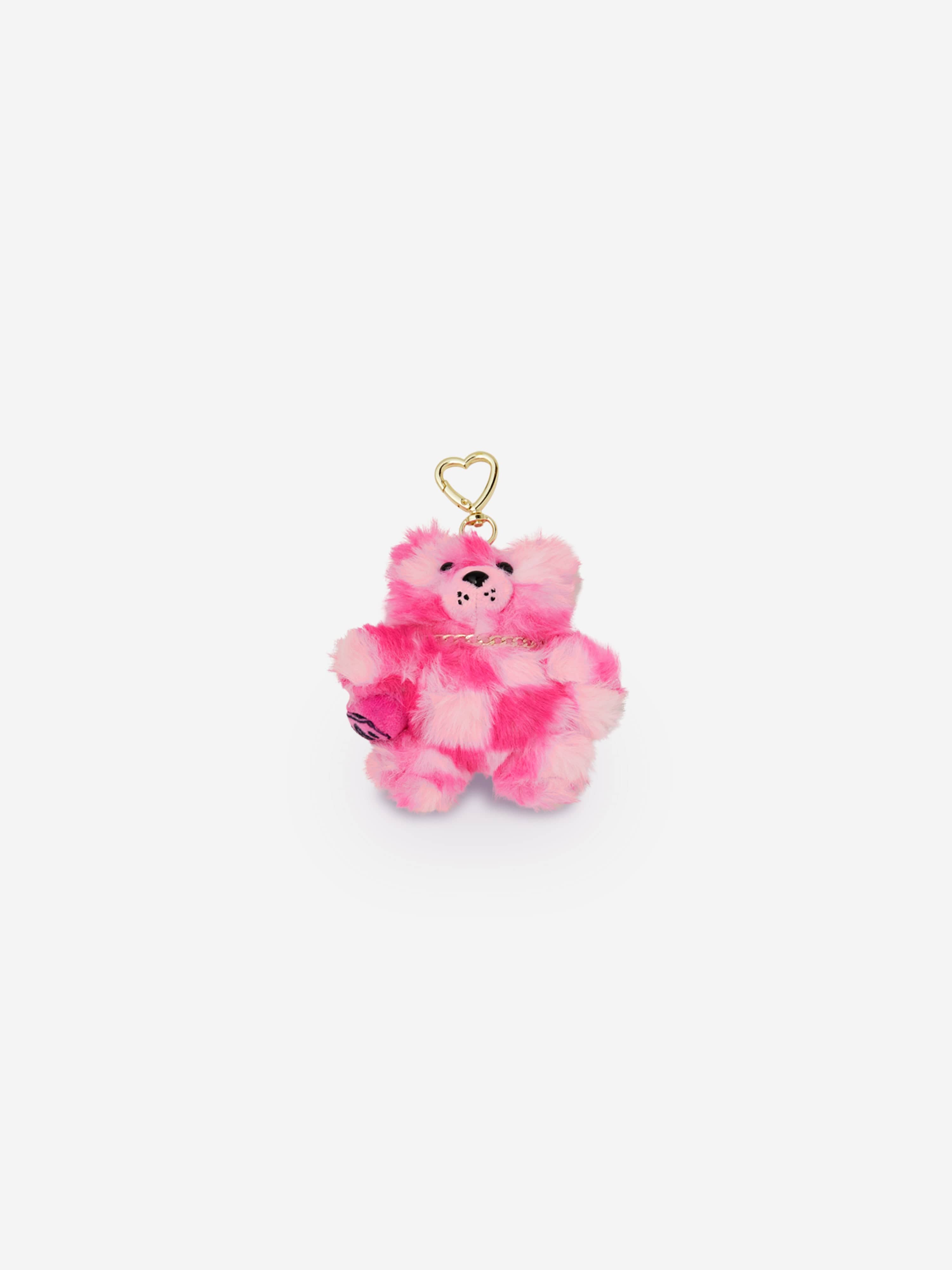 SPRAYGROUND ぬいぐるみ クマ ピンク Sprayground Girls Fur Check Bear Cub Keychain in Pink (10cm