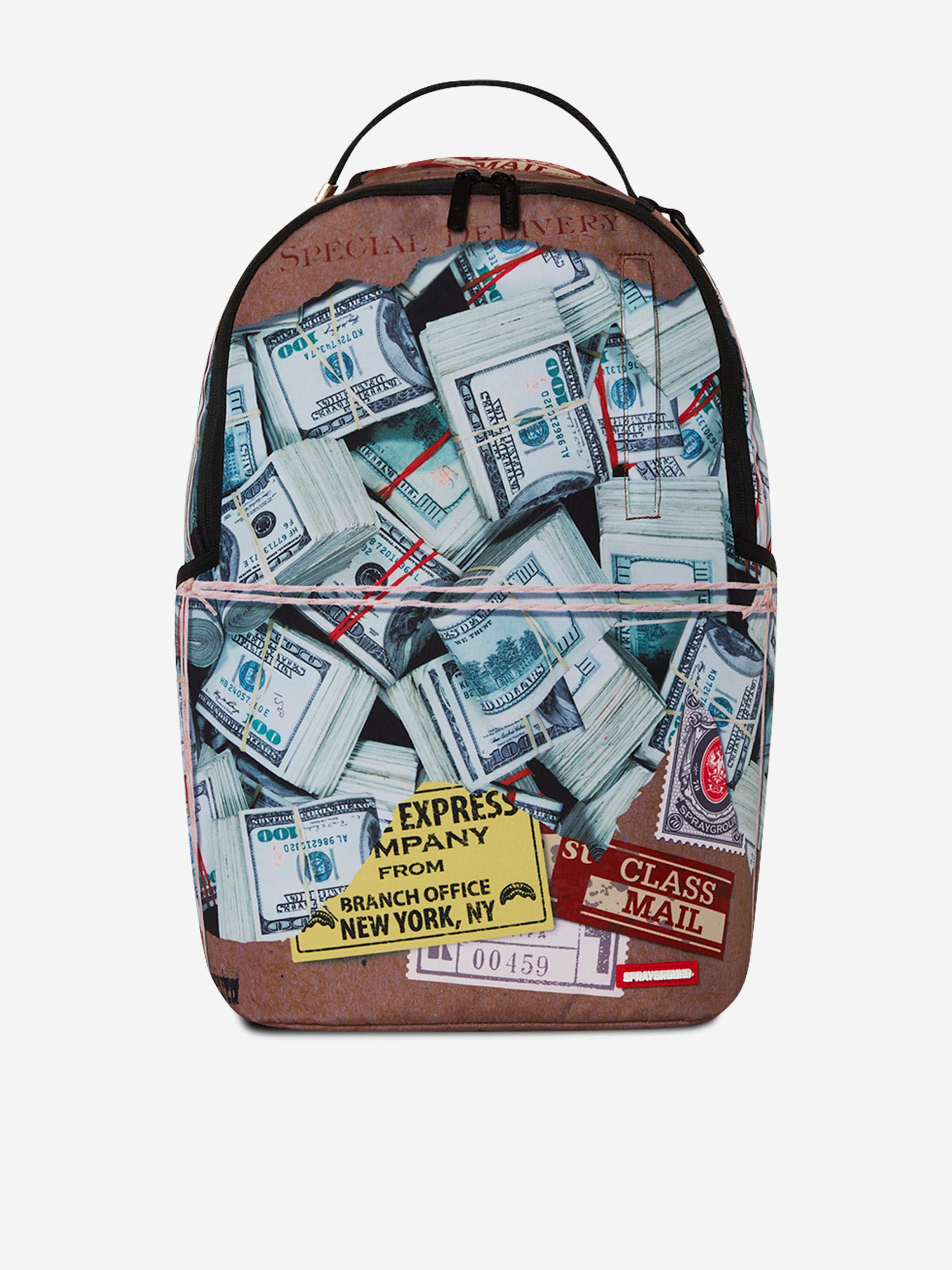 Sprayground Sprayground Kids Torn Packaging Backpack in Brown