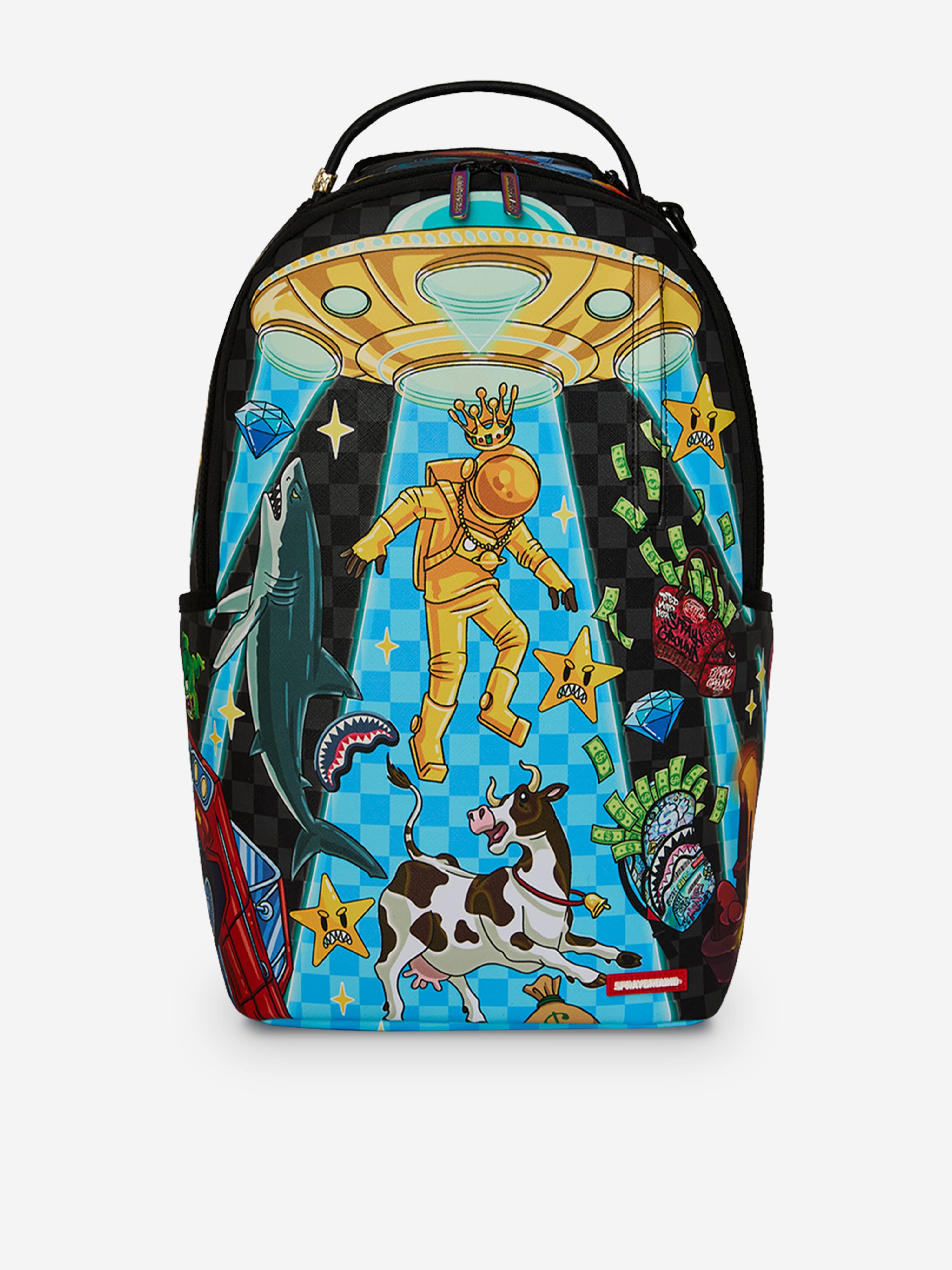 Sprayground Kids Space Warped RMX Backpack in Black (45cm